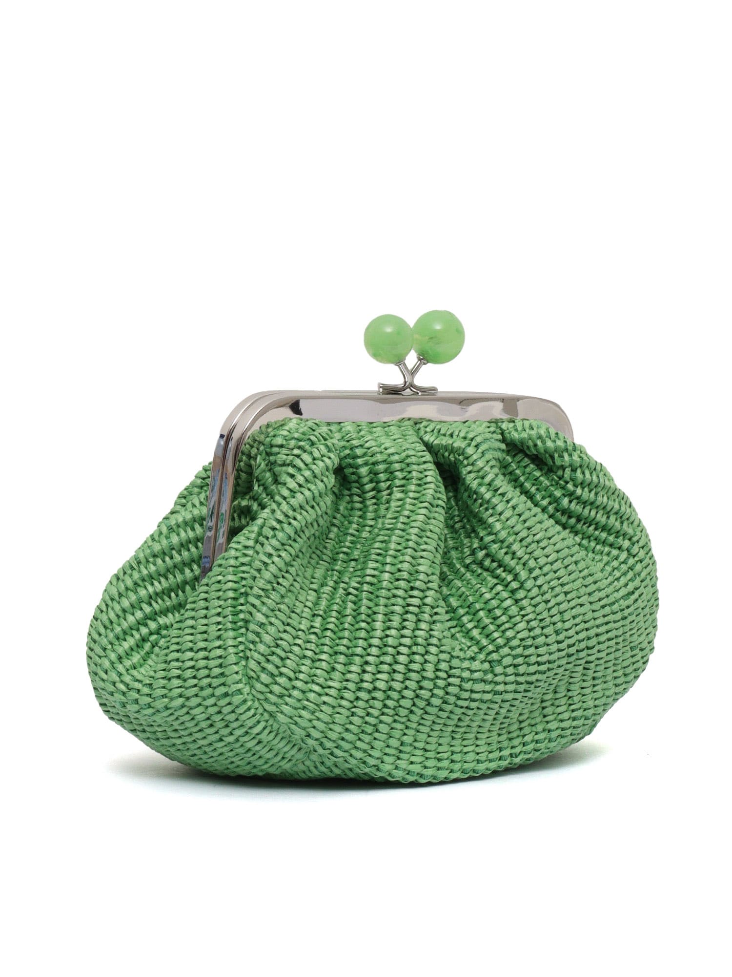 Weekend Max Mara Pasticcino Palmas Small Emerald Green Clutch Bag