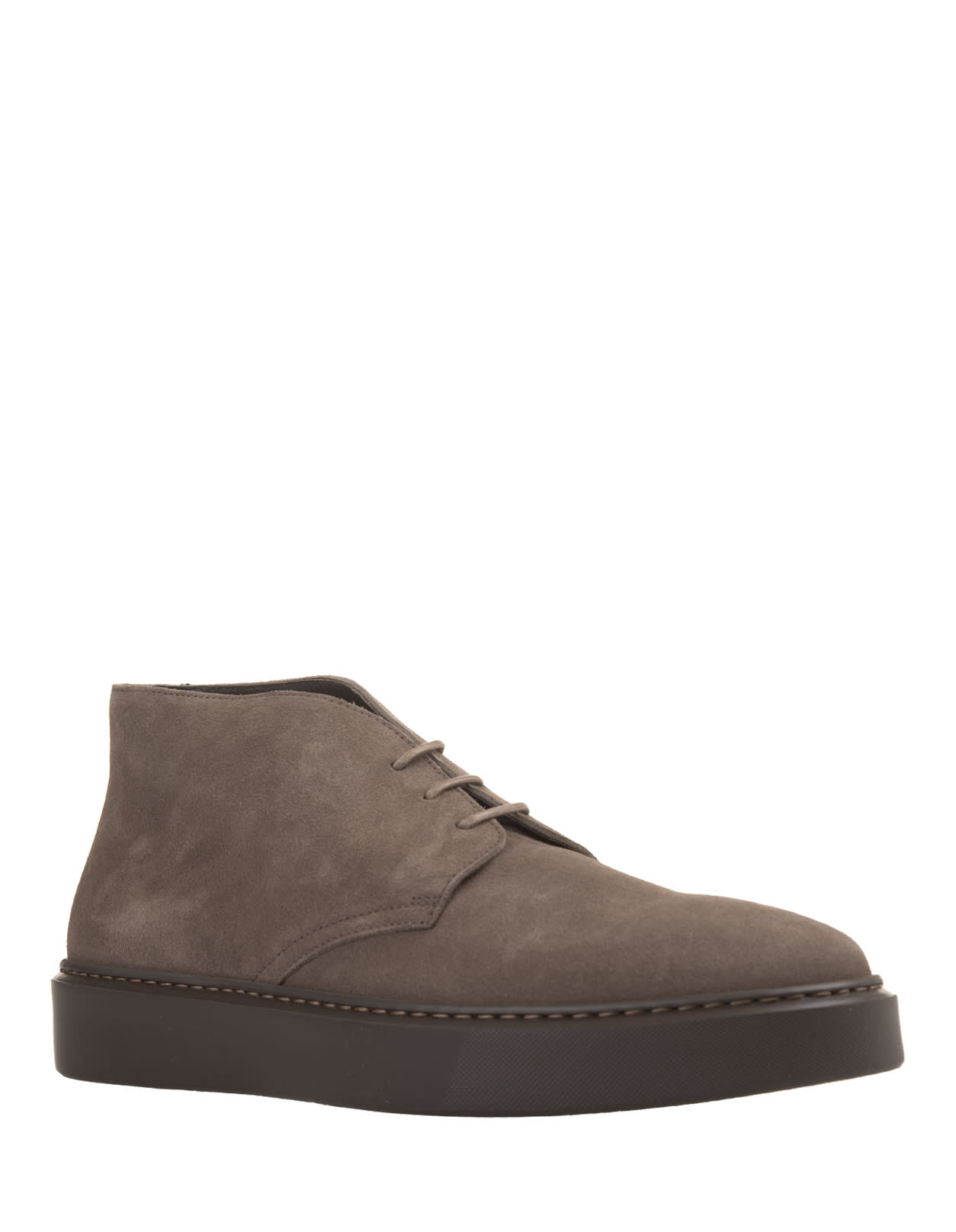 Shop Doucal's Mud Suede Chukka Ankle Boots In Brown