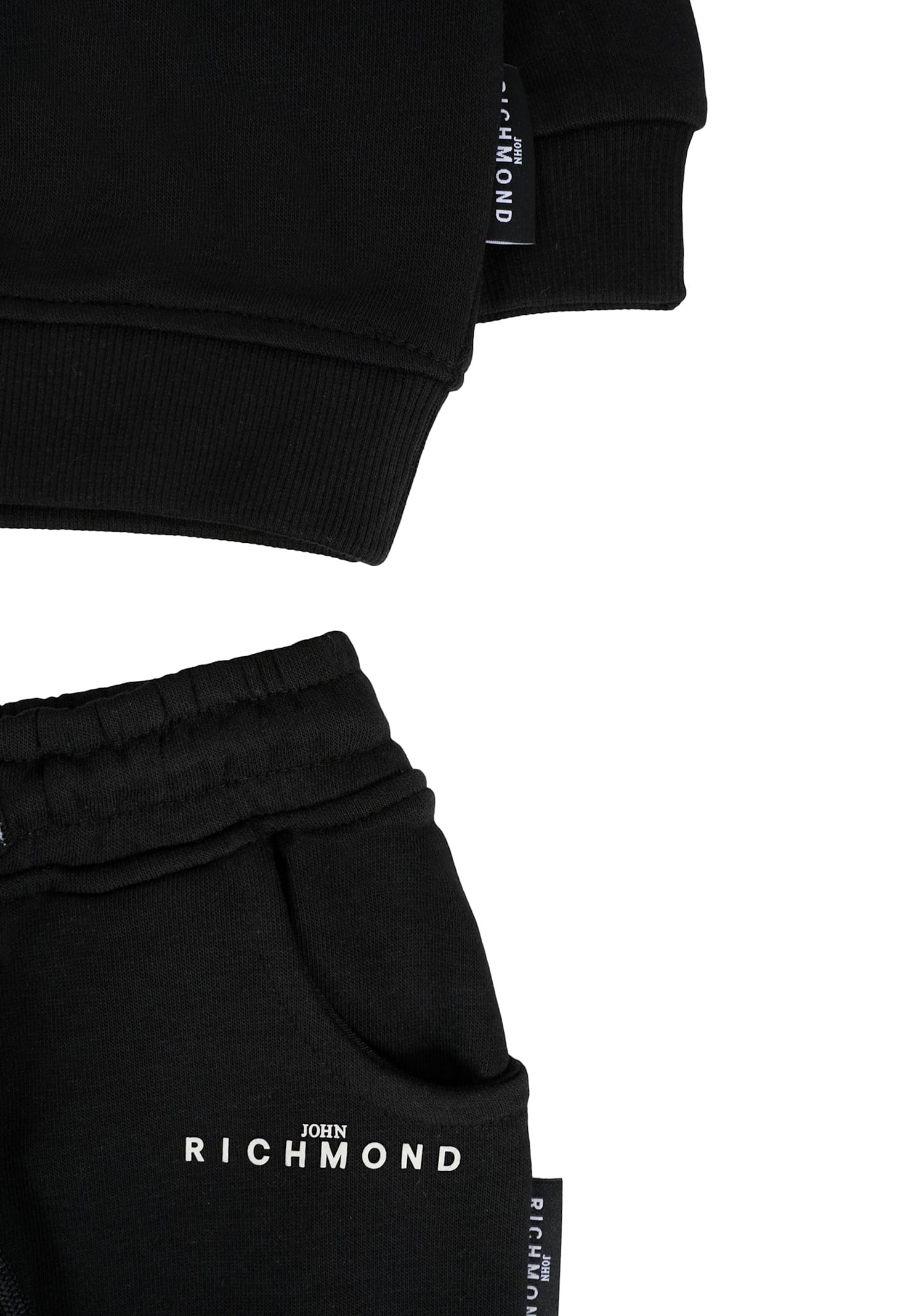 Richmond Black Suit For Baby Boy With Logo In Black