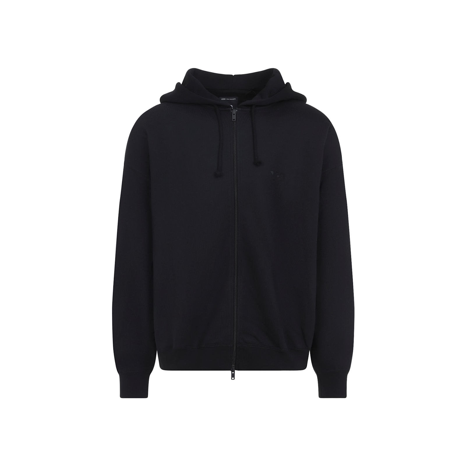 Y-3 Brushed Terry Hoodie With Drawstring Hood In Black