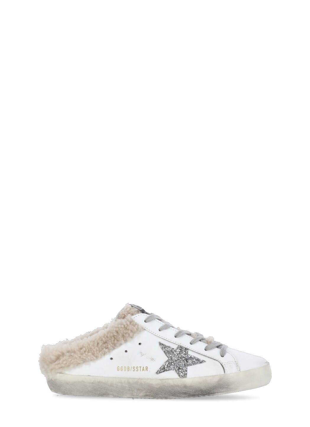 Golden Goose Superstar Sabot Shearling-trimmed Leather Sneakers In White