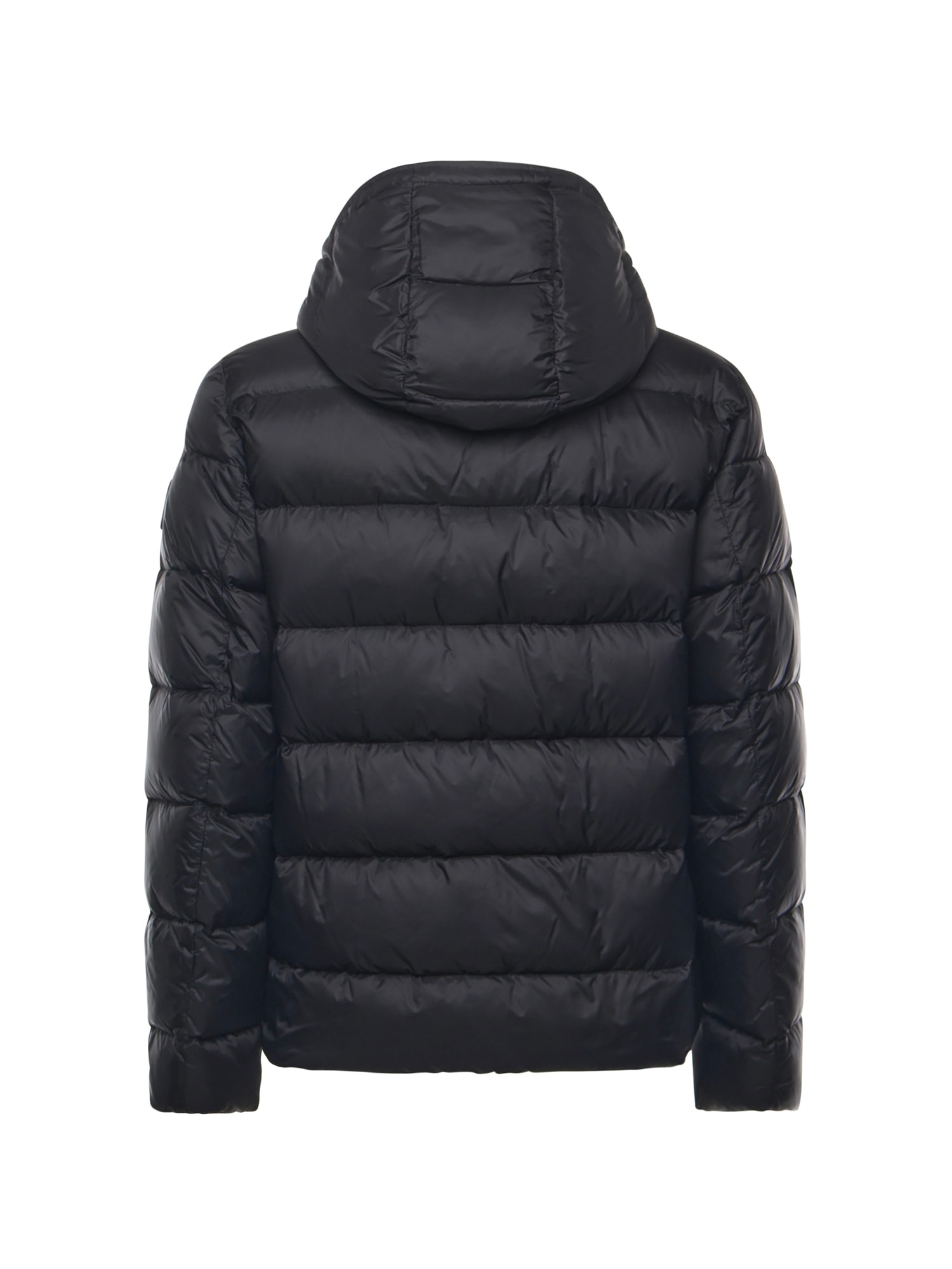Fay Double-front Down Jacket In Calendered Poplin In Black