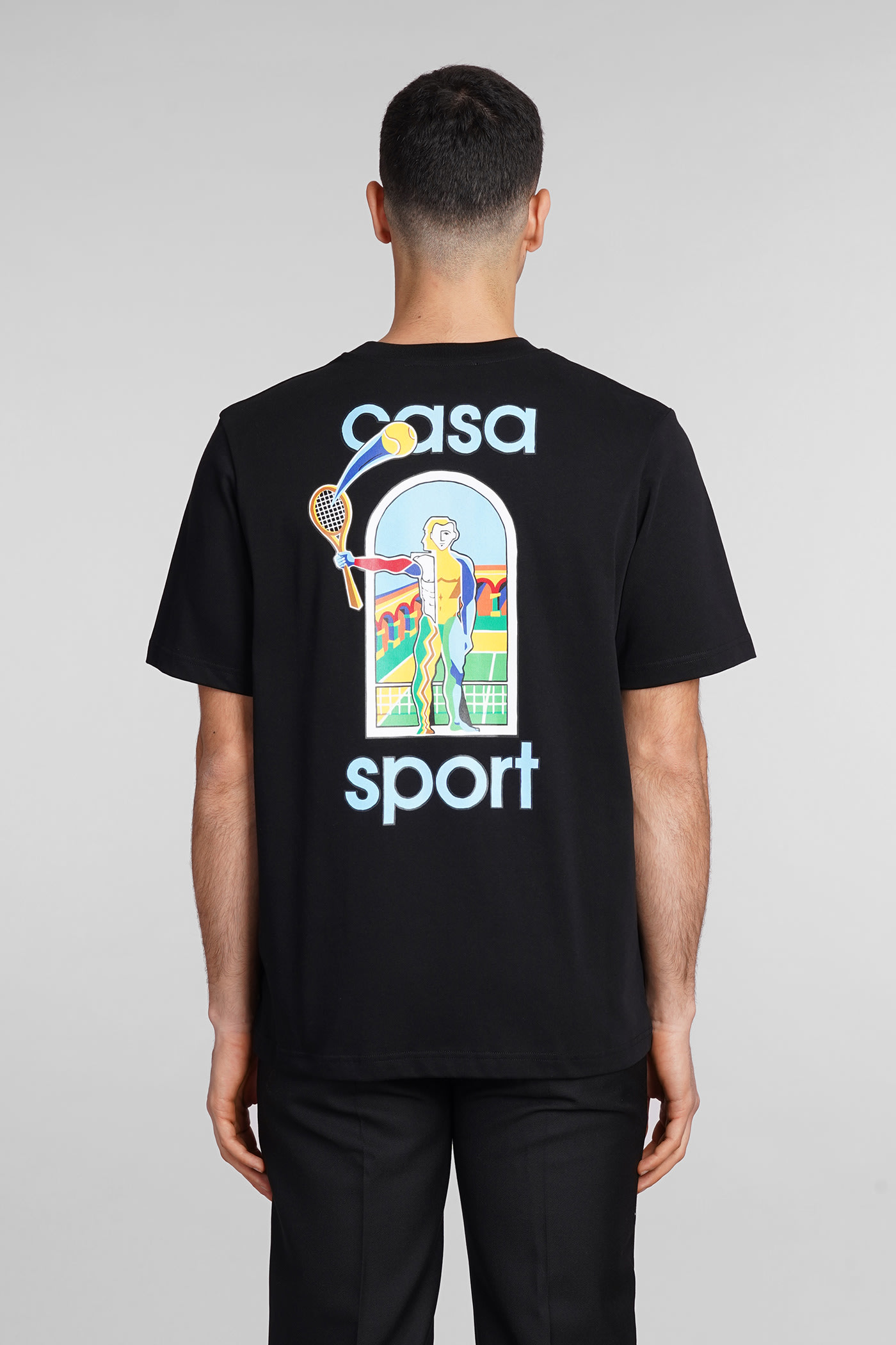 Shop Casablanca T-shirt In Black Cotton