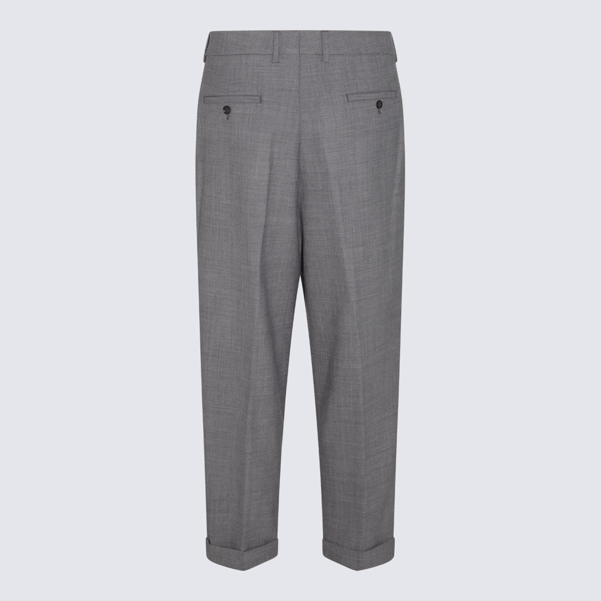 Shop Ami Alexandre Mattiussi Grey Wool Blend Pants