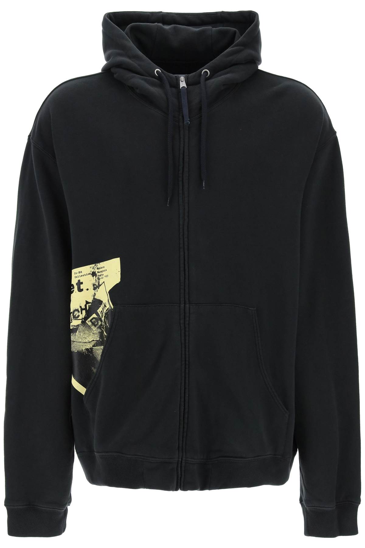 Shop Maison Margiela Maxi Zip-up Sweatshirt With In Anthracite (black)