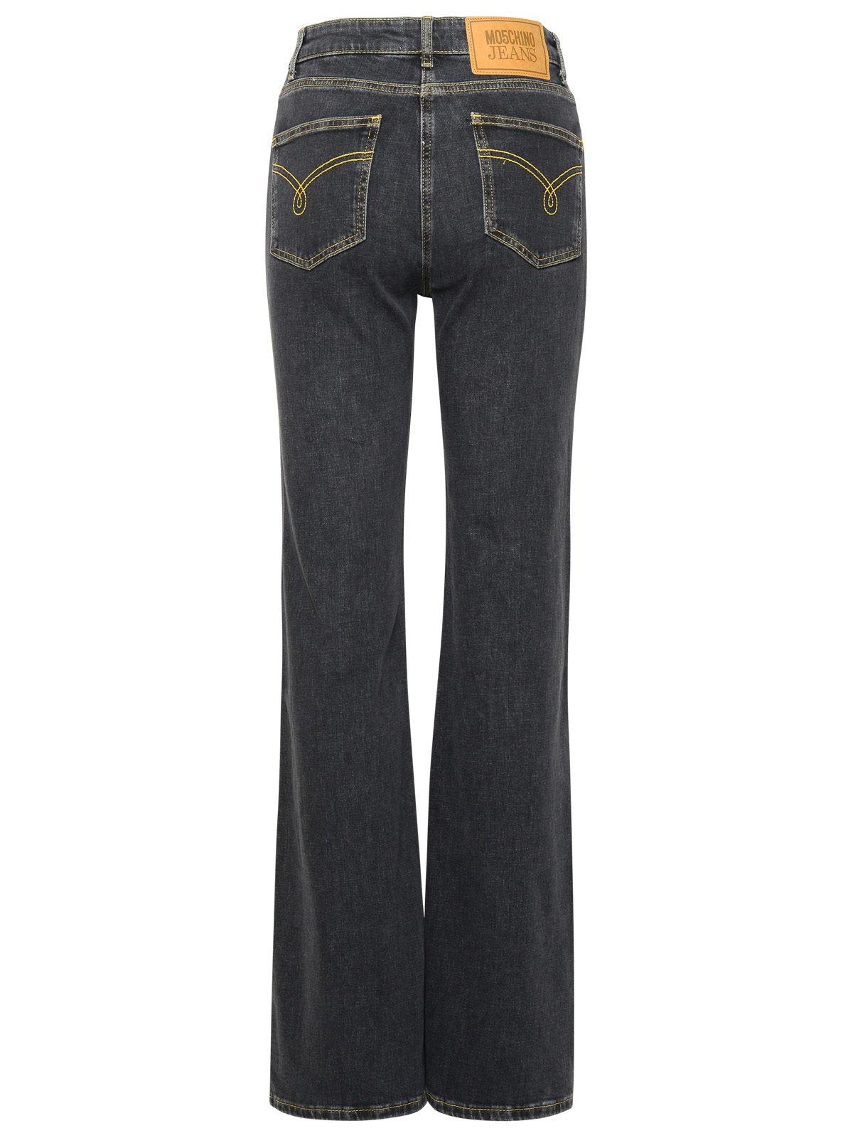 Shop M05ch1n0 Jeans Jeans High Wiast Denim Jeans In Black