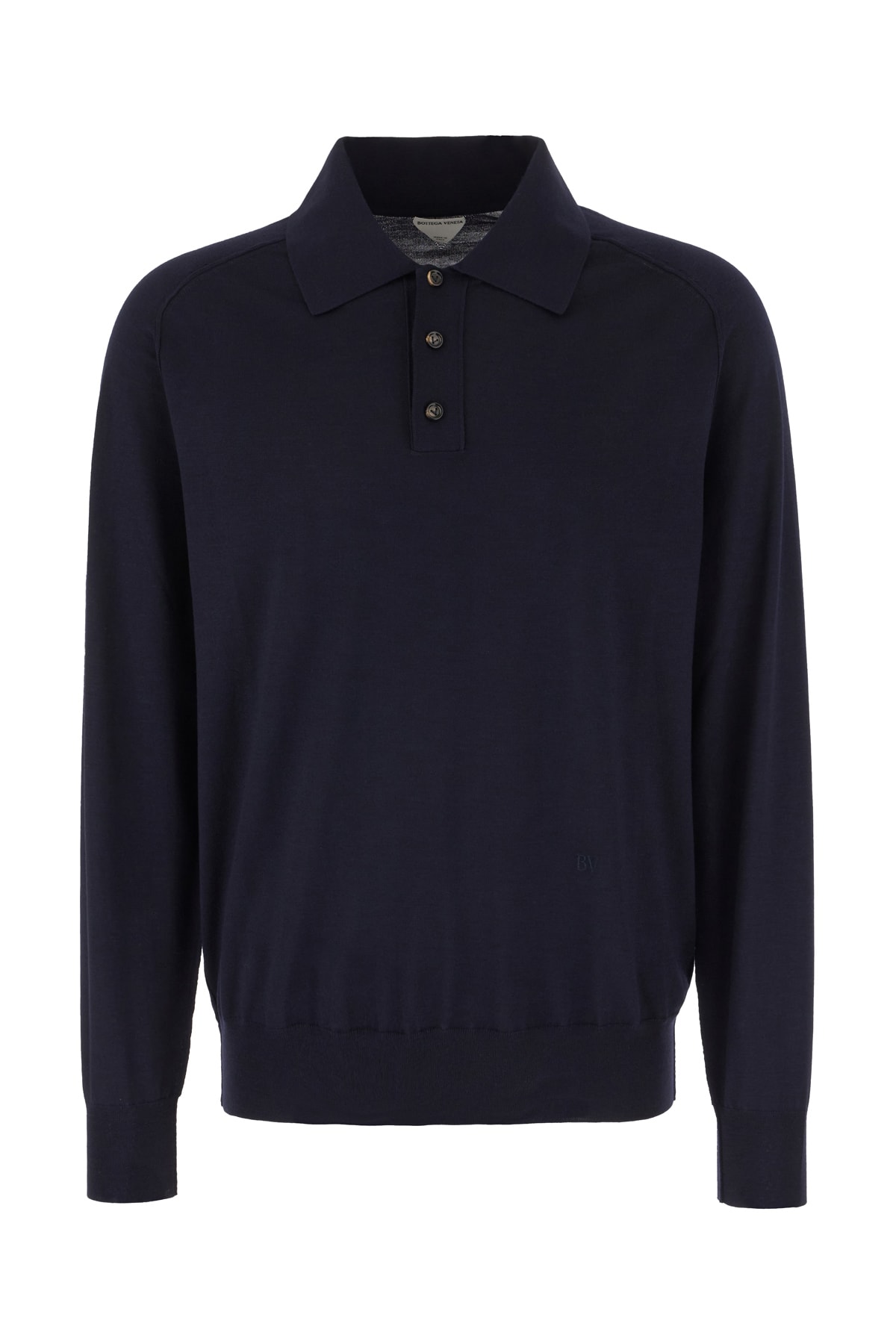 Bottega Veneta Navy Blue Wool Polo Shirt