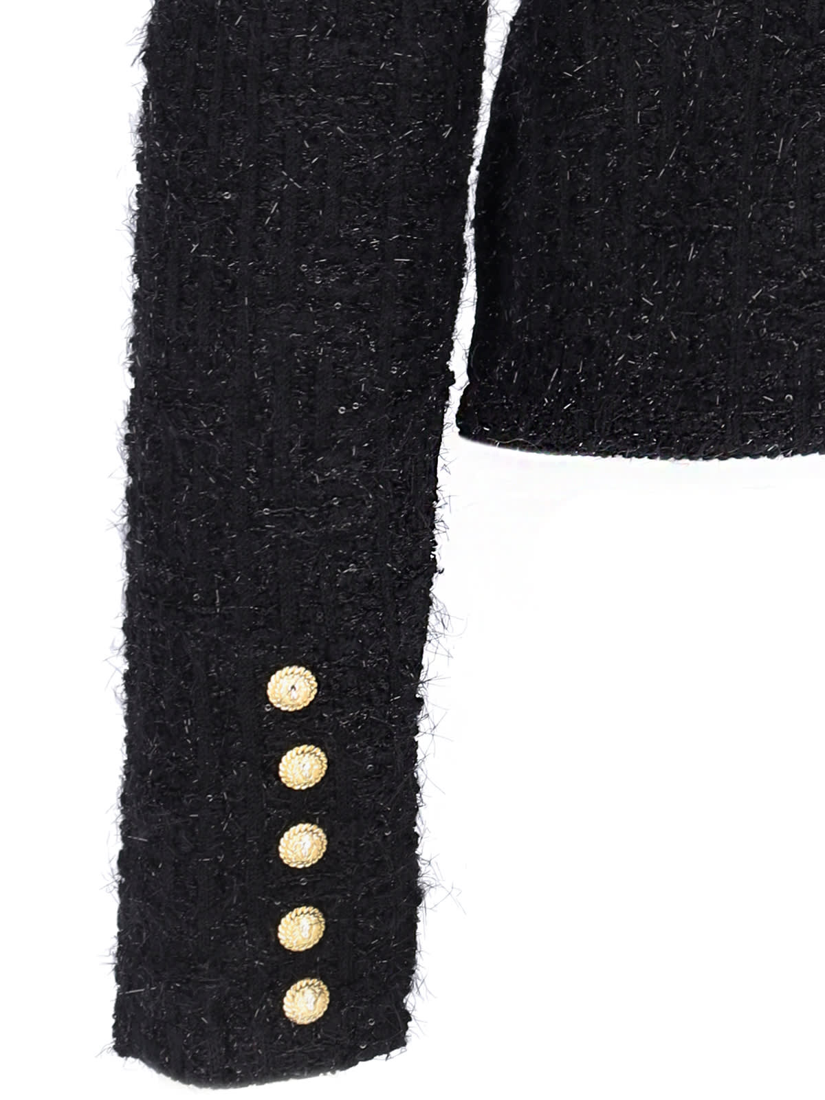 Shop Balmain Tweed Jacket In Black