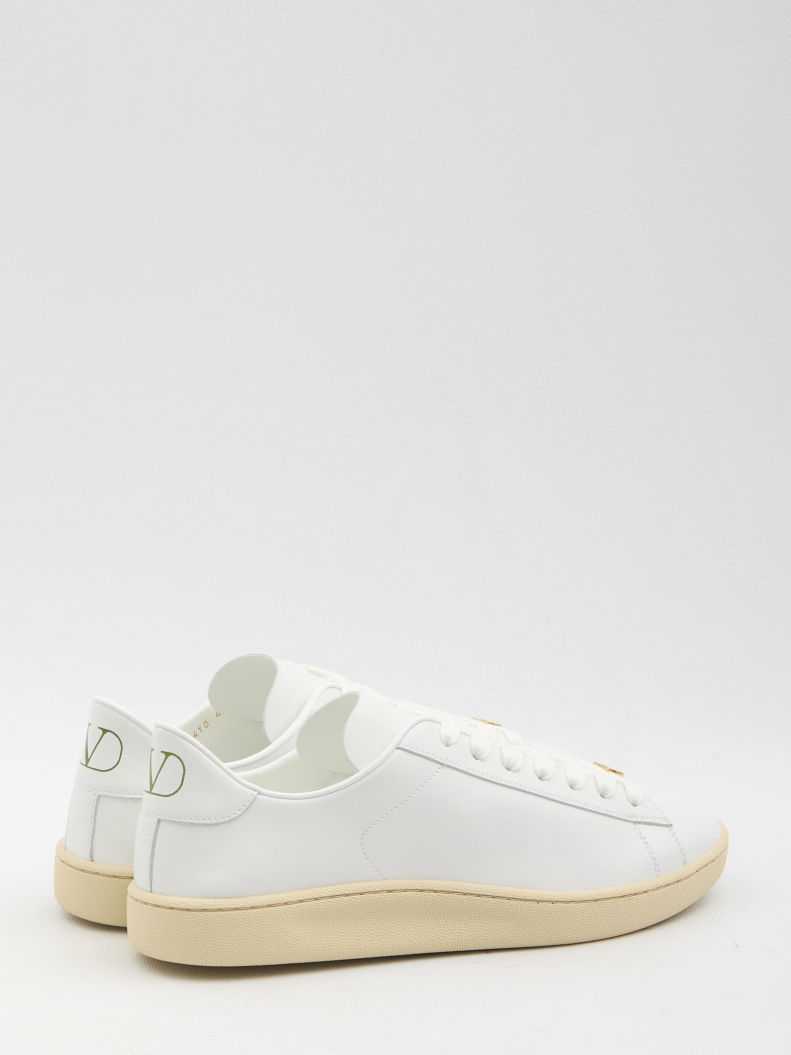 Valentino White Leather Vlogo Signature Sneakers In White