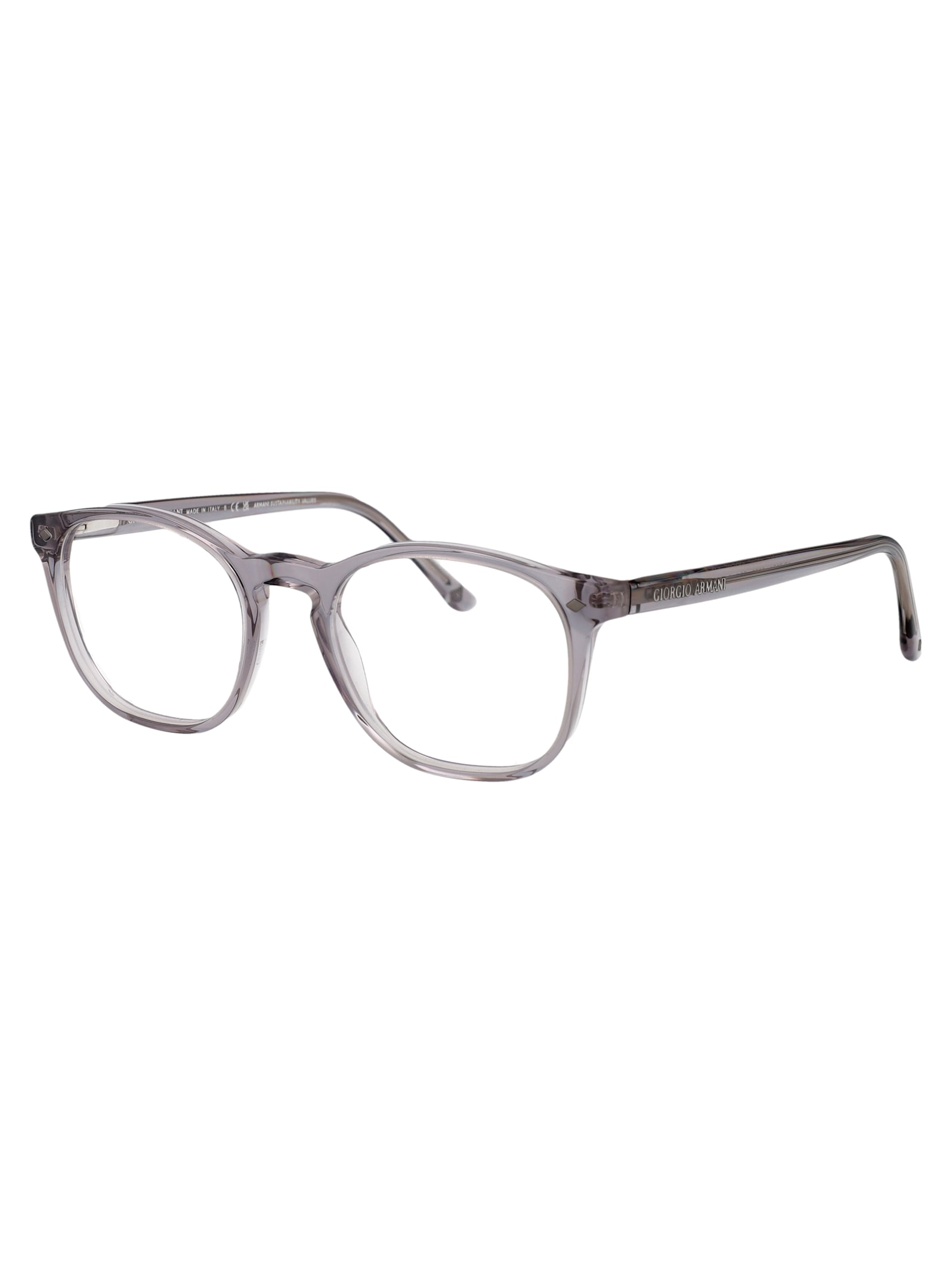 Giorgio Armani Grigio Trasparente Acetate Glasses In Gray