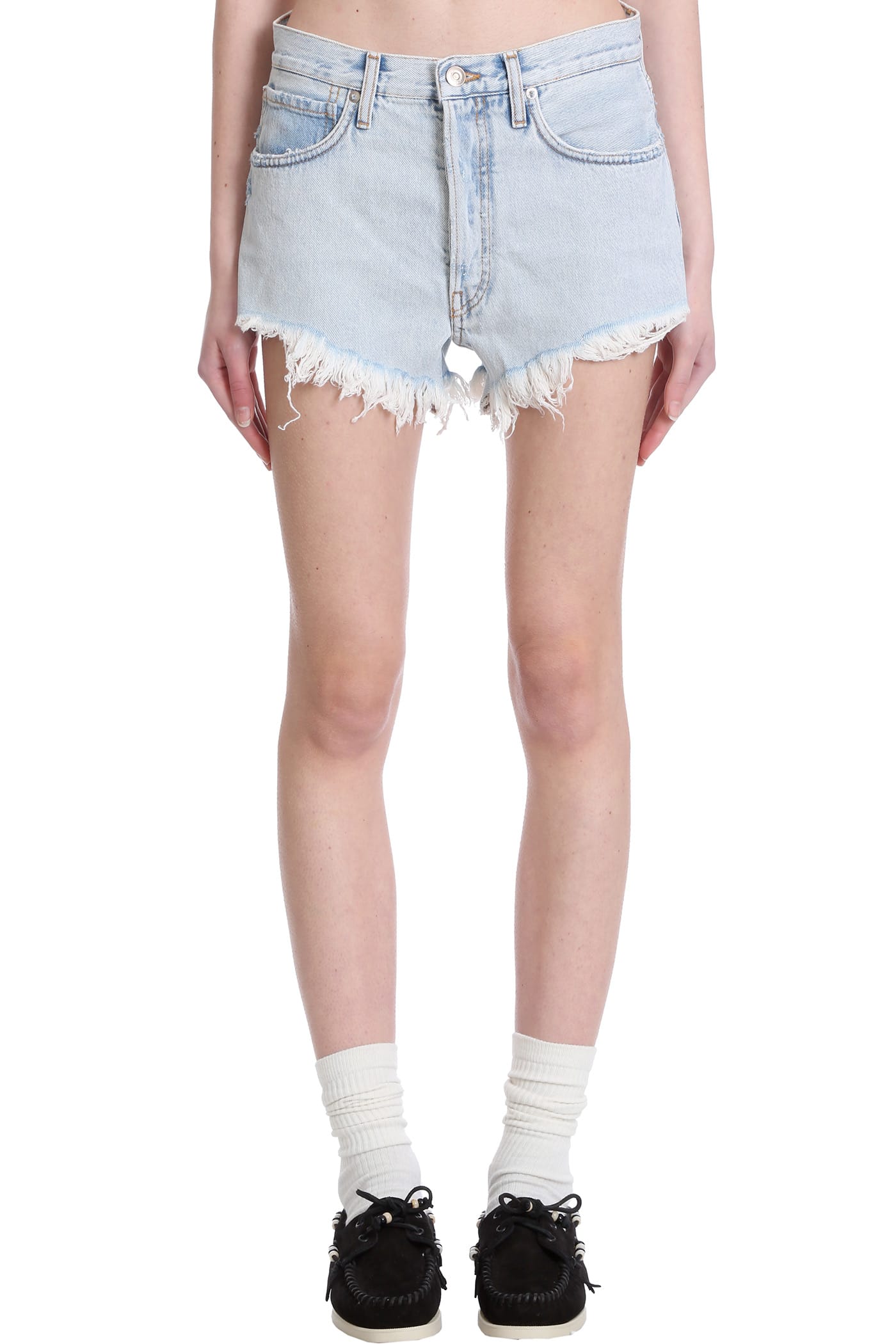 Alanui Shorts In Cyan Cotton
