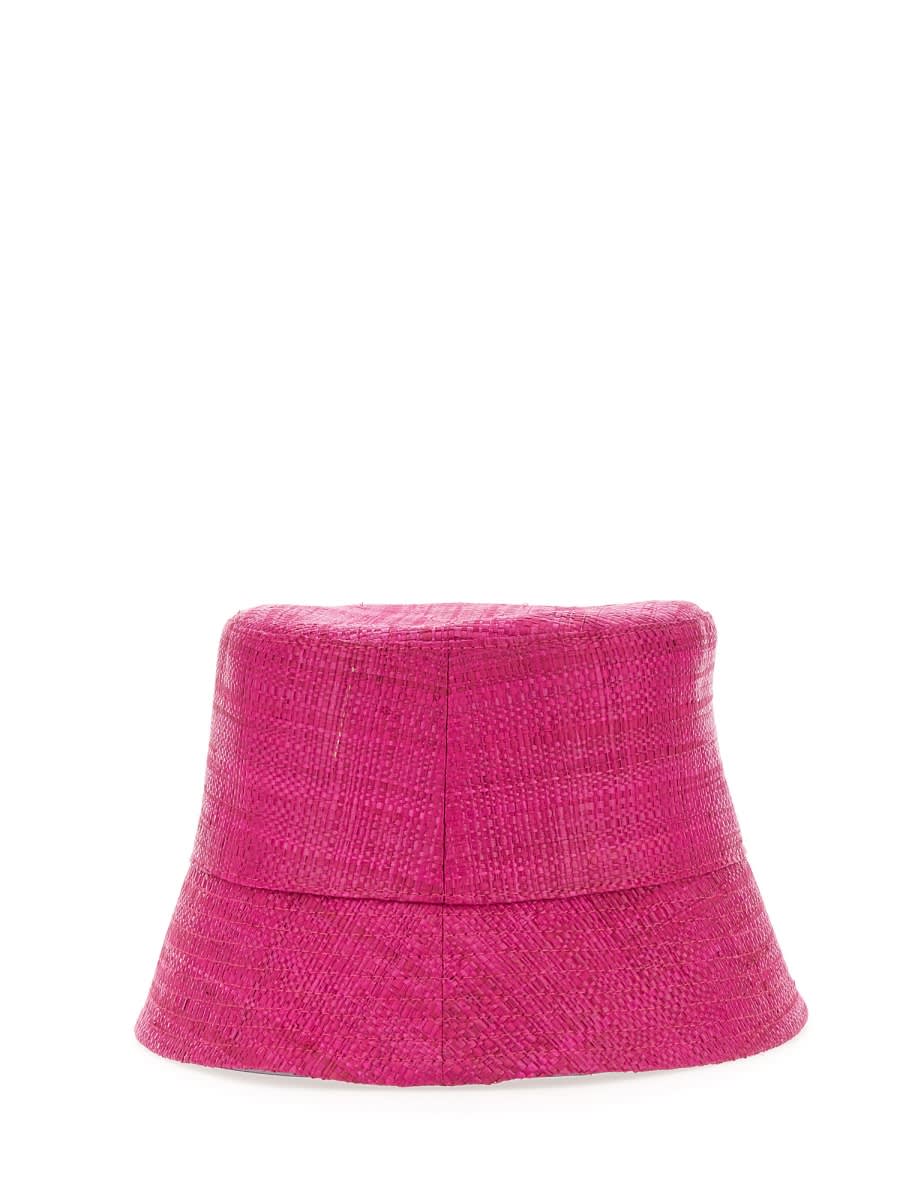 Ruslan Baginskiy Logo Embroidered Straw Bucket Hat In Pink