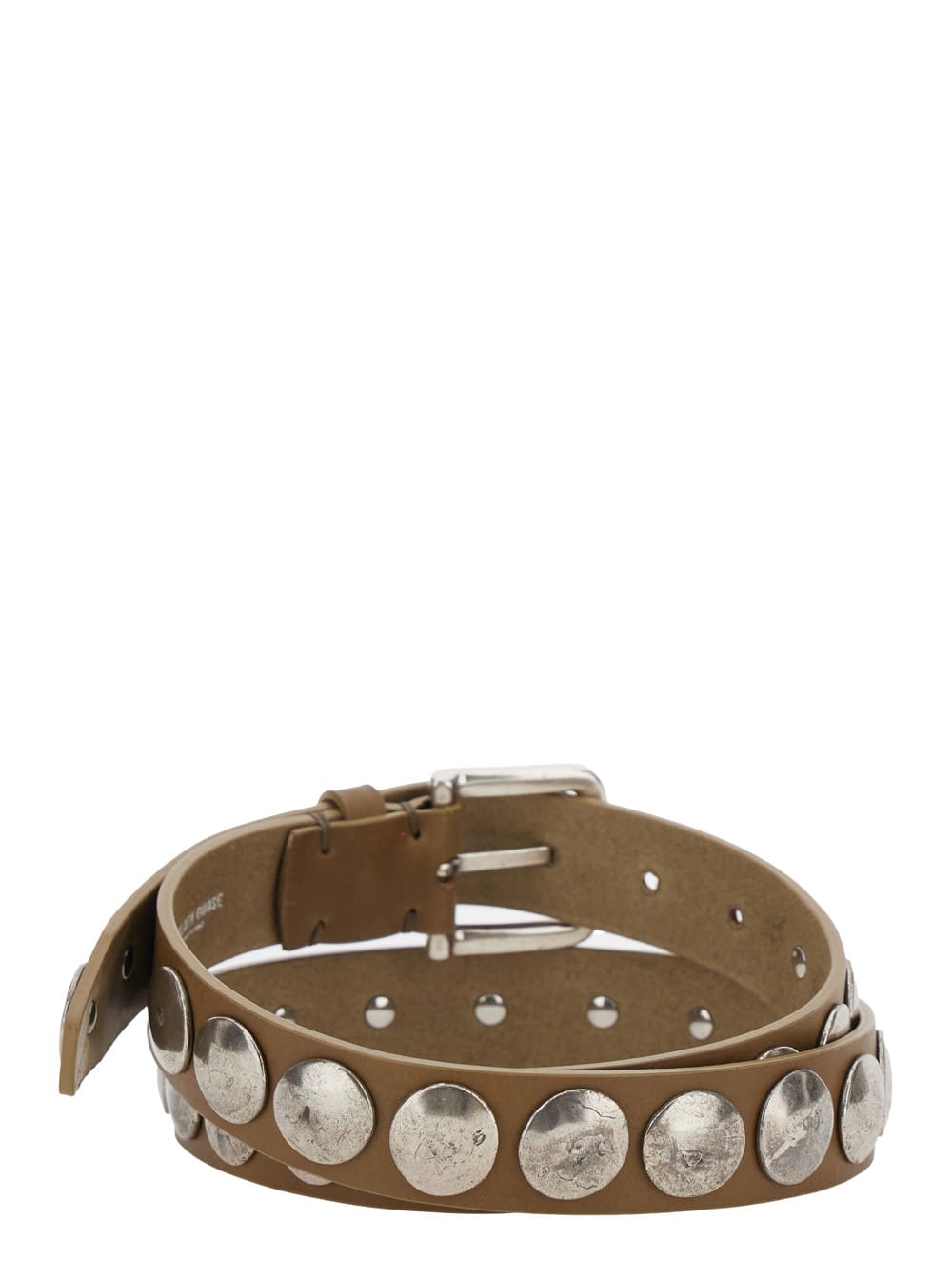 Golden Goose Women Belt Trinidad Washed Leather Studs In Brown