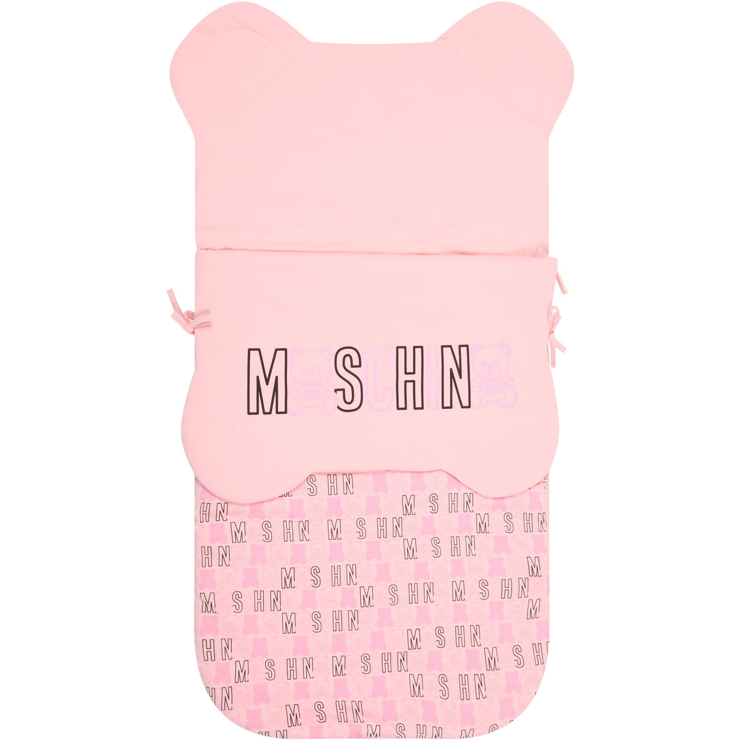 Moschino Pink Sleeping Bag For Baby Girl With Logos