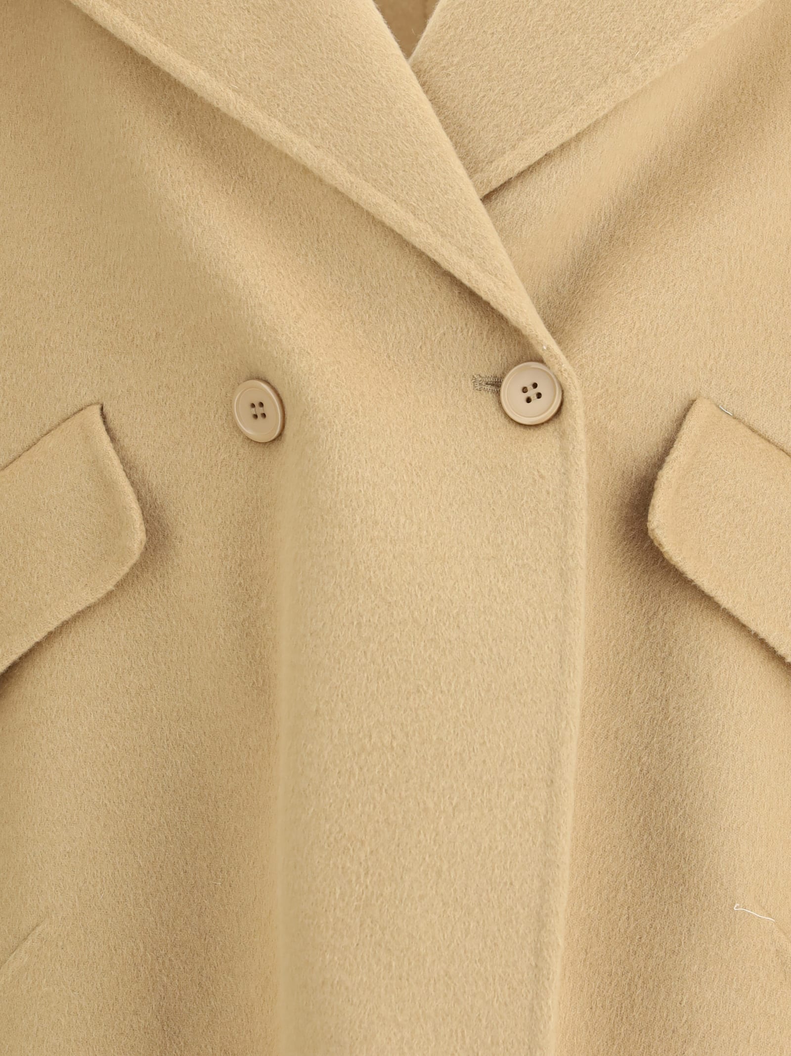 P.a.r.o.s.h P. A.r. O.s. H. Double-breasted Beige Coat In Nude