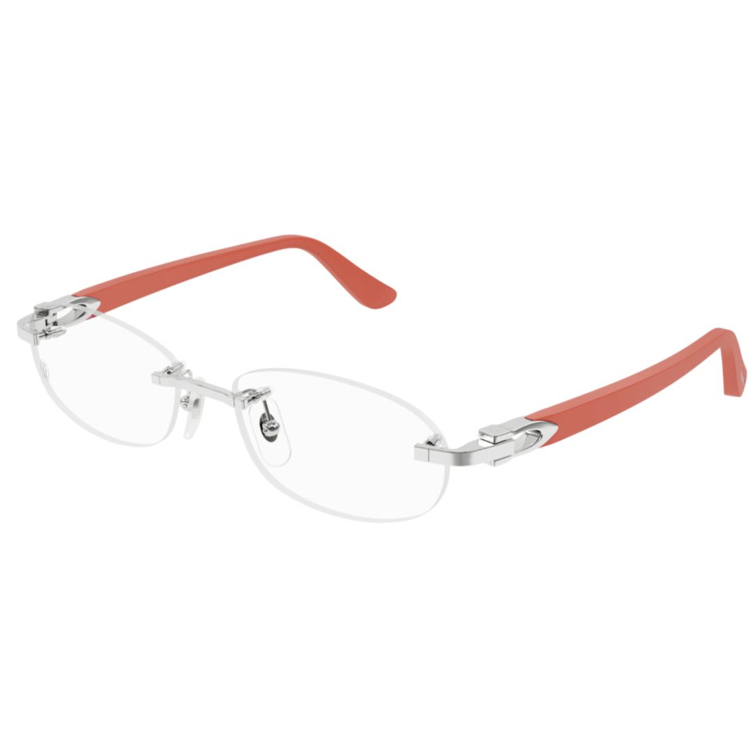 Cartier Ct0455oj002 Silver Pink Transpare In Metallic
