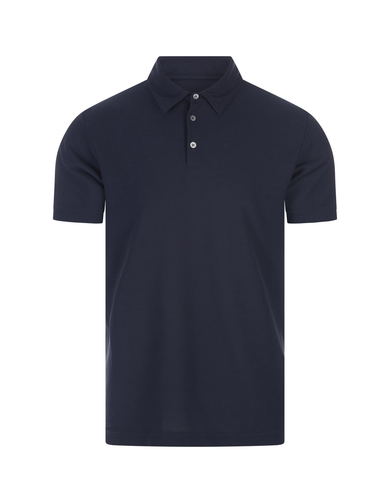 Zanone Icecotton Polo Shirt With Lateral Slits In Blue
