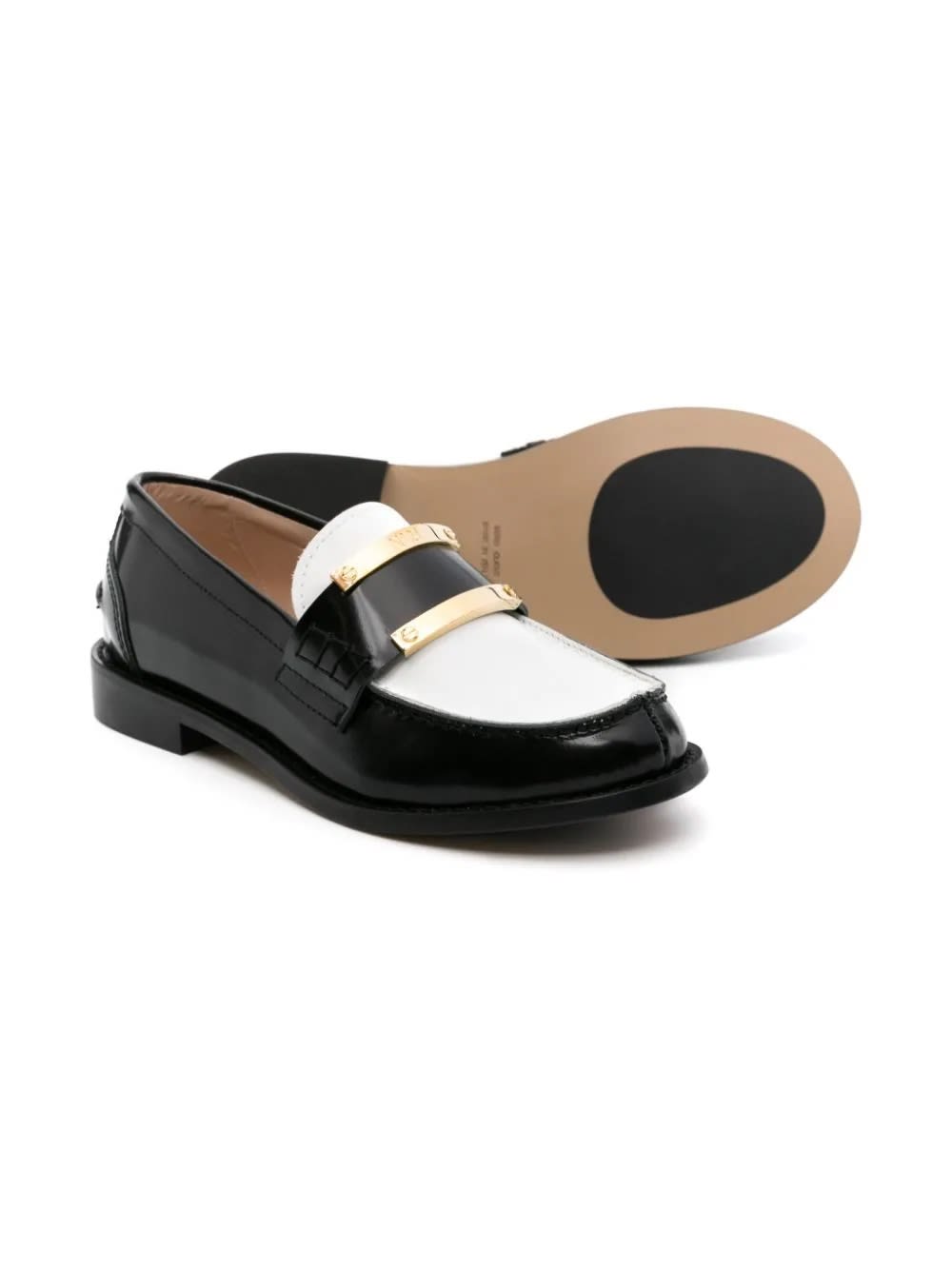 Shop N°21 Loafers With Color-block Design In Black