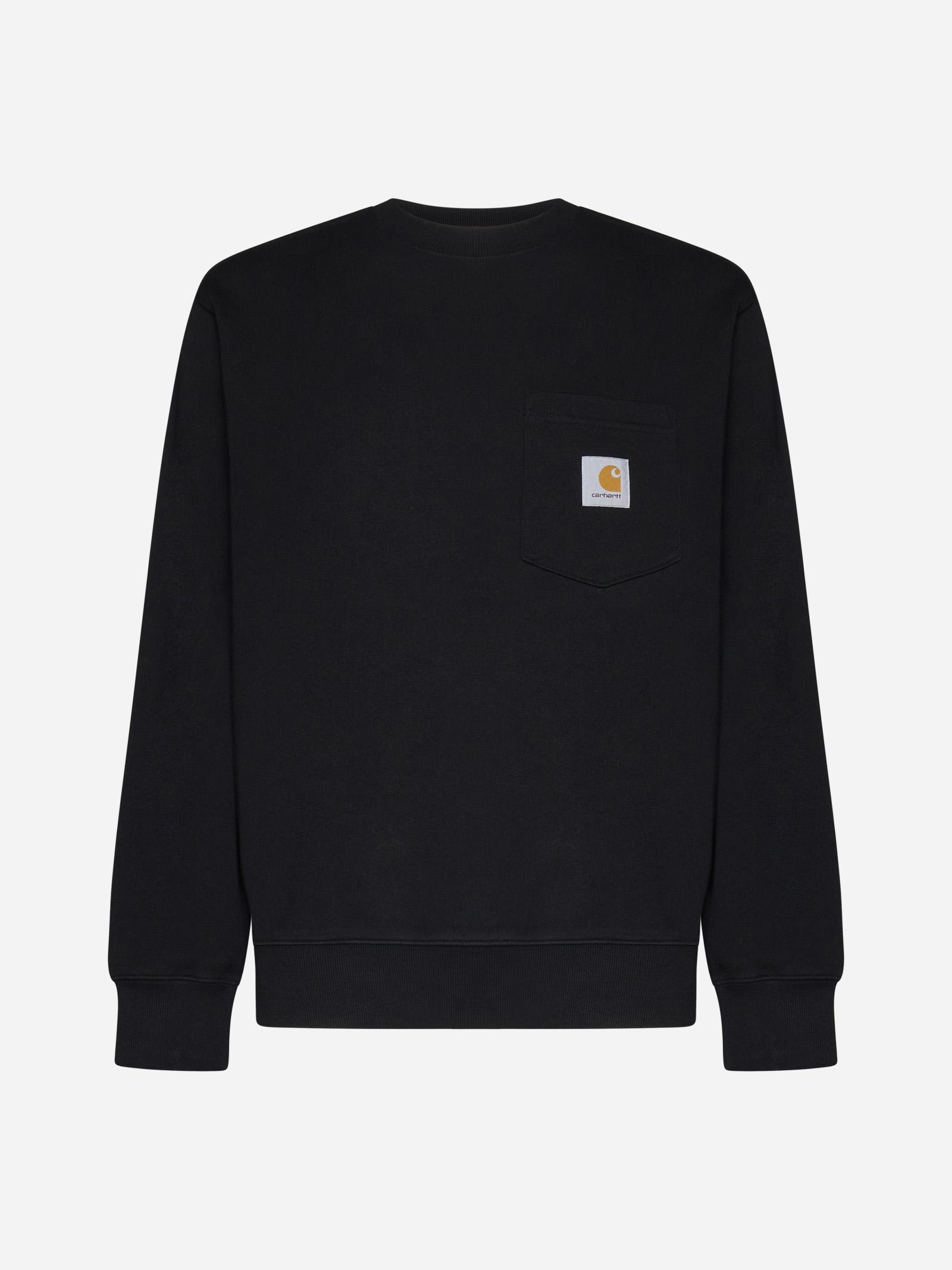 Carhartt Chest Pocket Cotton Sweatshirt In Black