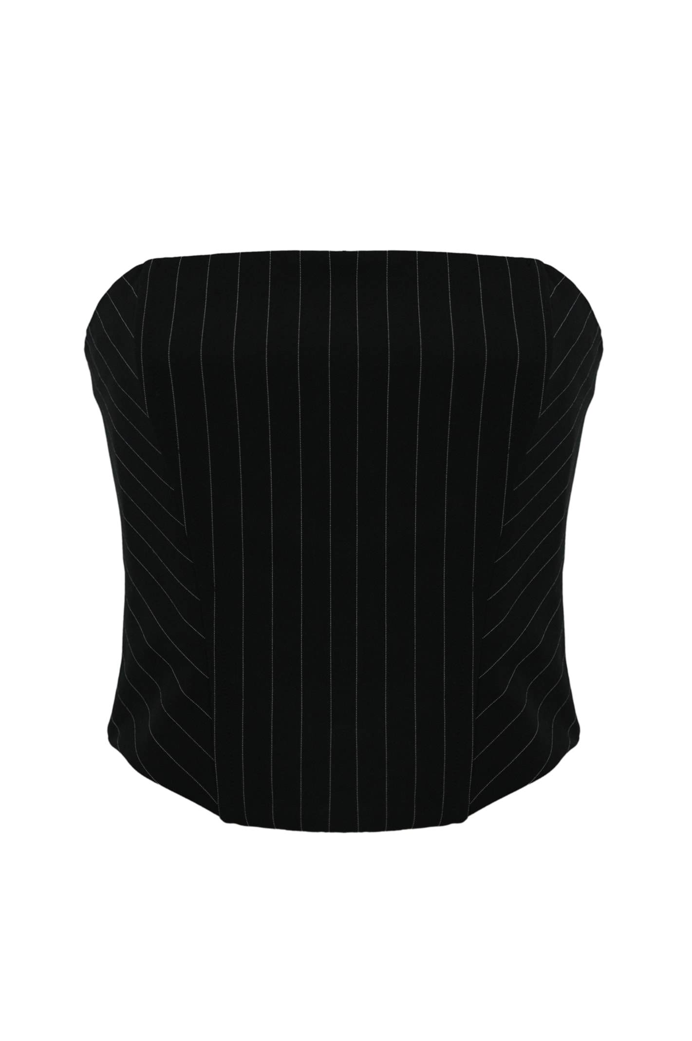 PATRIZIA PEPE PINSTRIPED BUSTIER TOP 