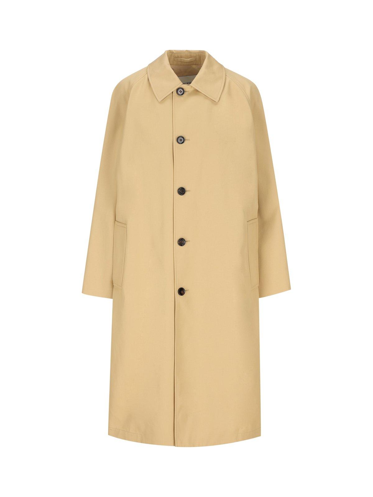 Shop Burberry Car Single Breasted Coat In Neutrals