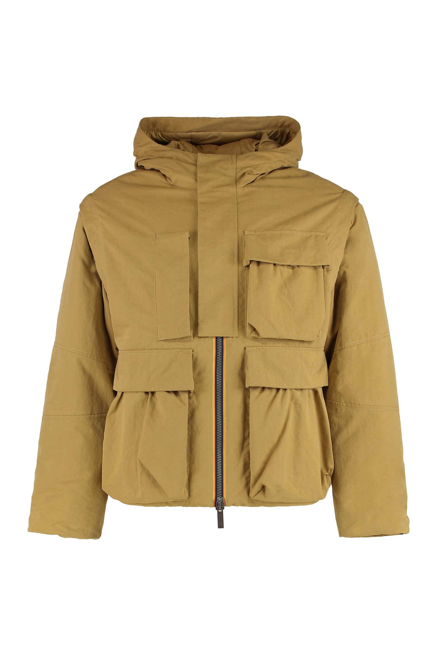 K-way Short Parka Guillermo With Hood In Brown