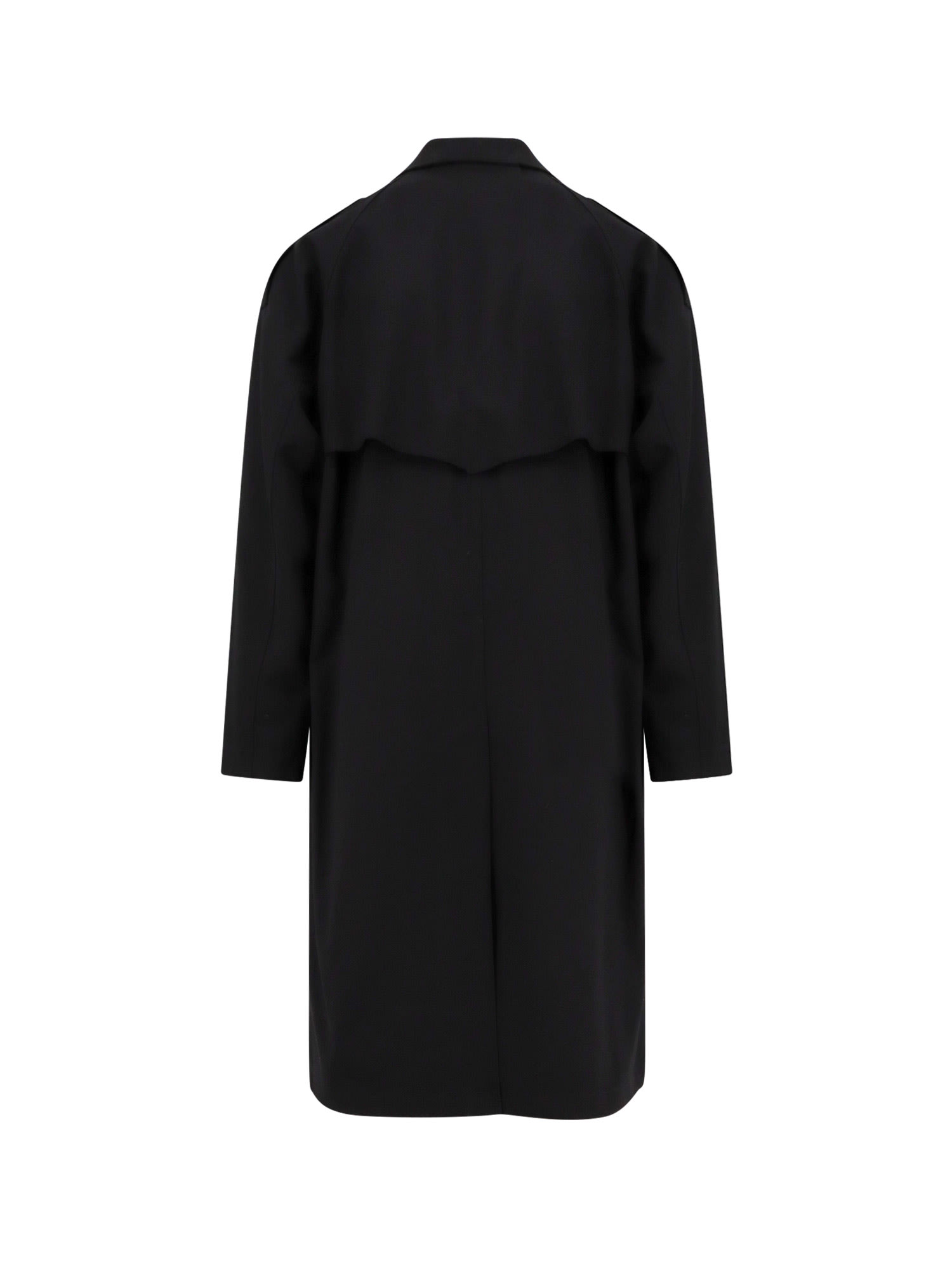 Paltò Luca Drill Superfine Wool 2 Layers Coat In Black