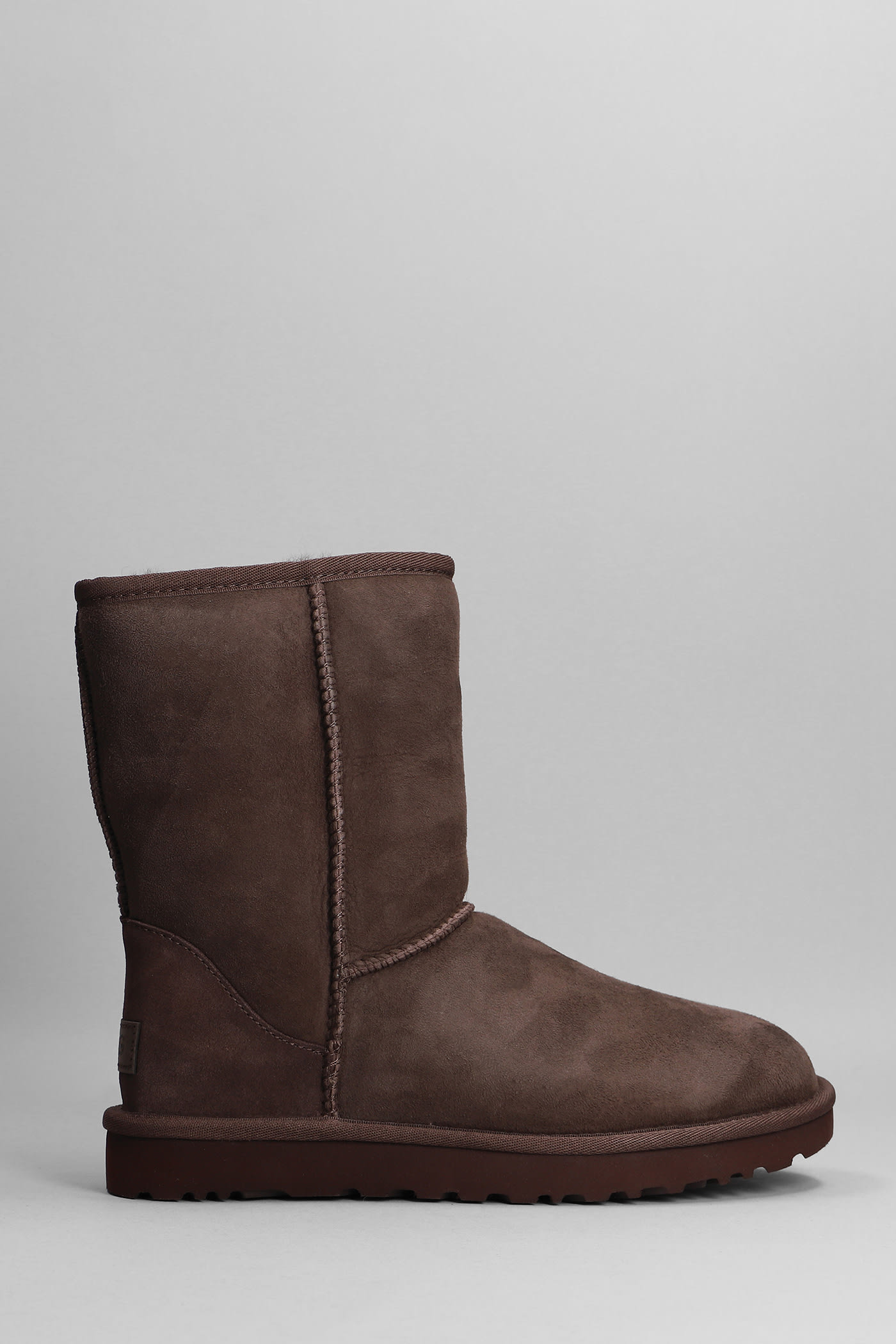 UGG Classic Short Ii High Heels Ankle Boots In Brown Suede