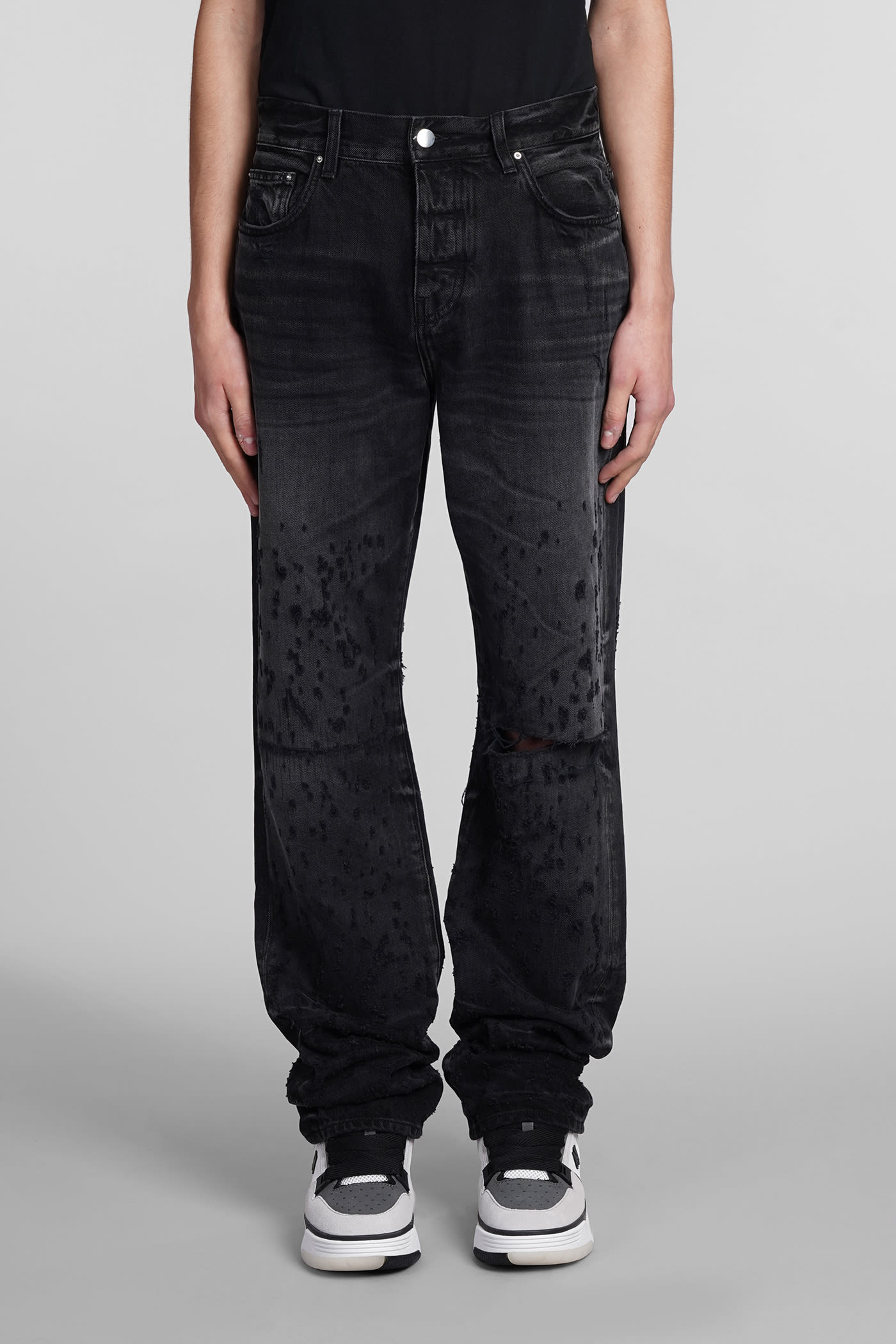 Shop Amiri Jeans In Black Cotton