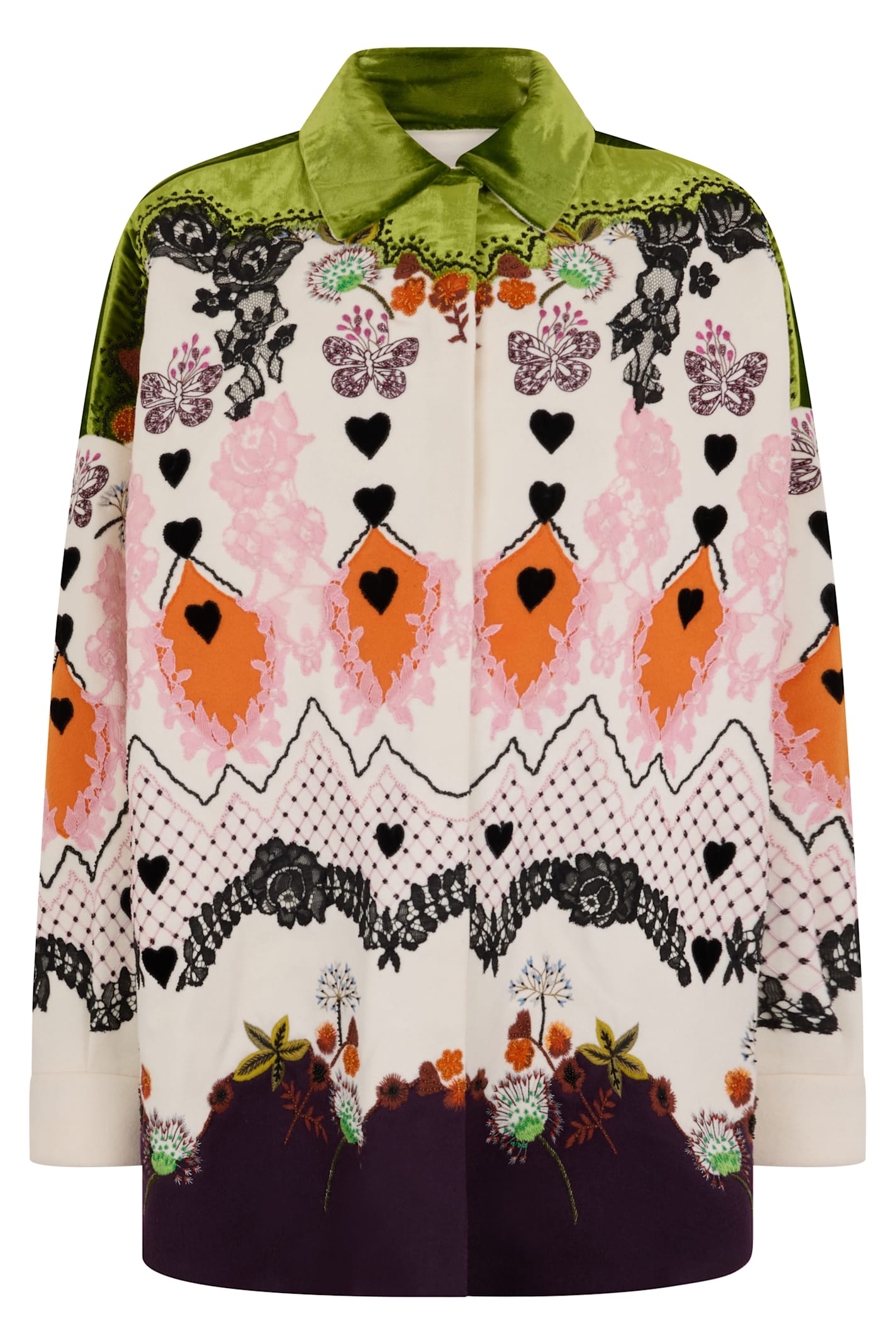 Valentino Short Coat With Various Patterns In Different Colors On A Neutral Tone, Ideal For A Polished Look In Multi