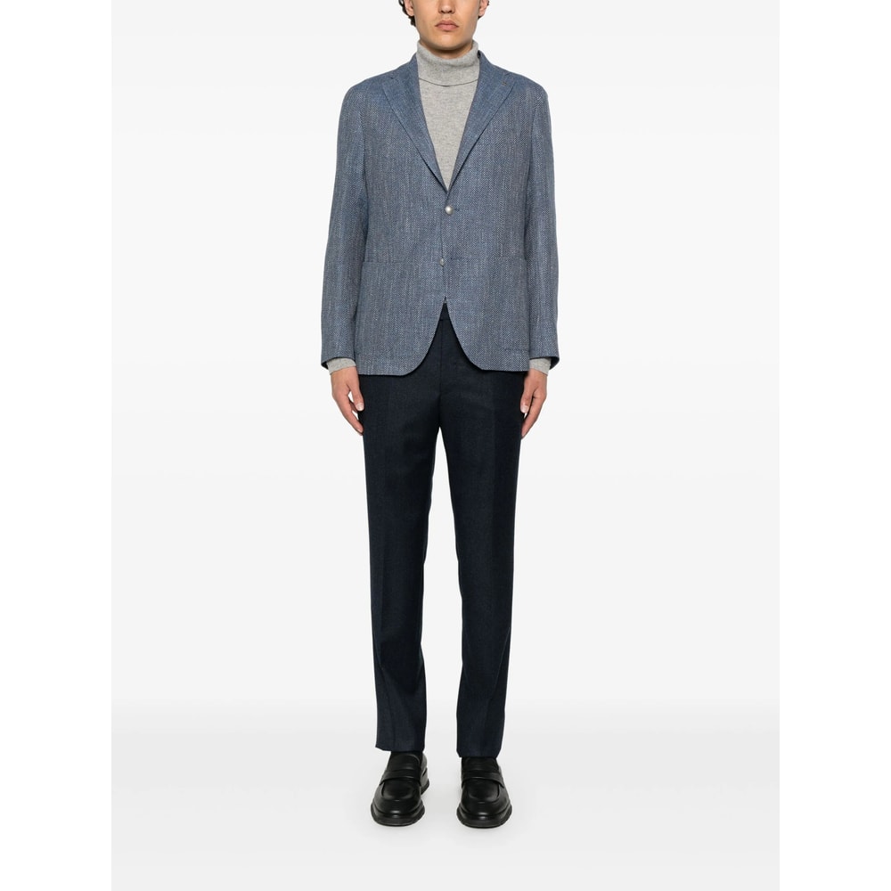 Tagliatore Long Sleeve Casual Jacket In Gray