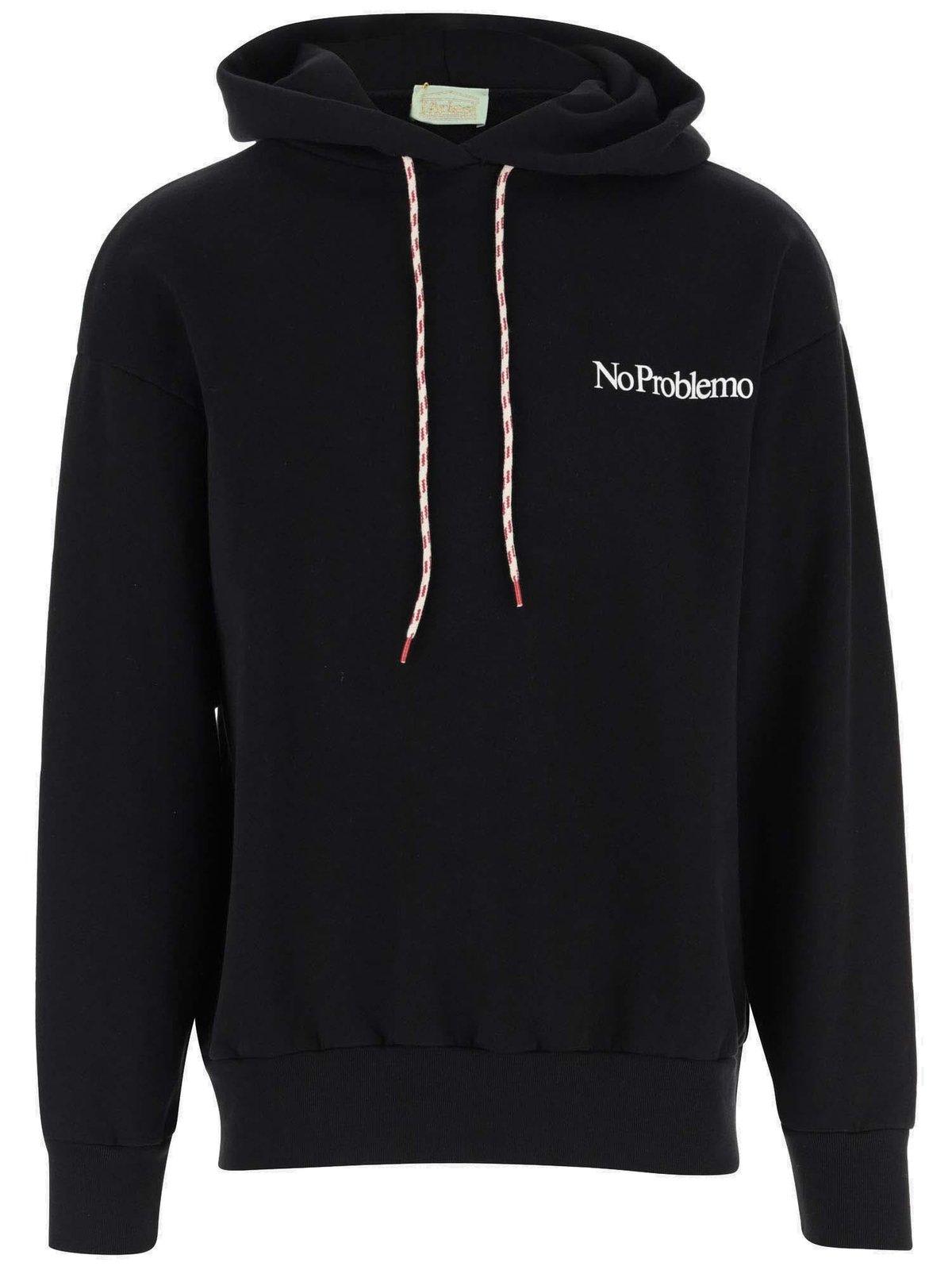 Aries No Problemo Cotton Hoodie In Nero