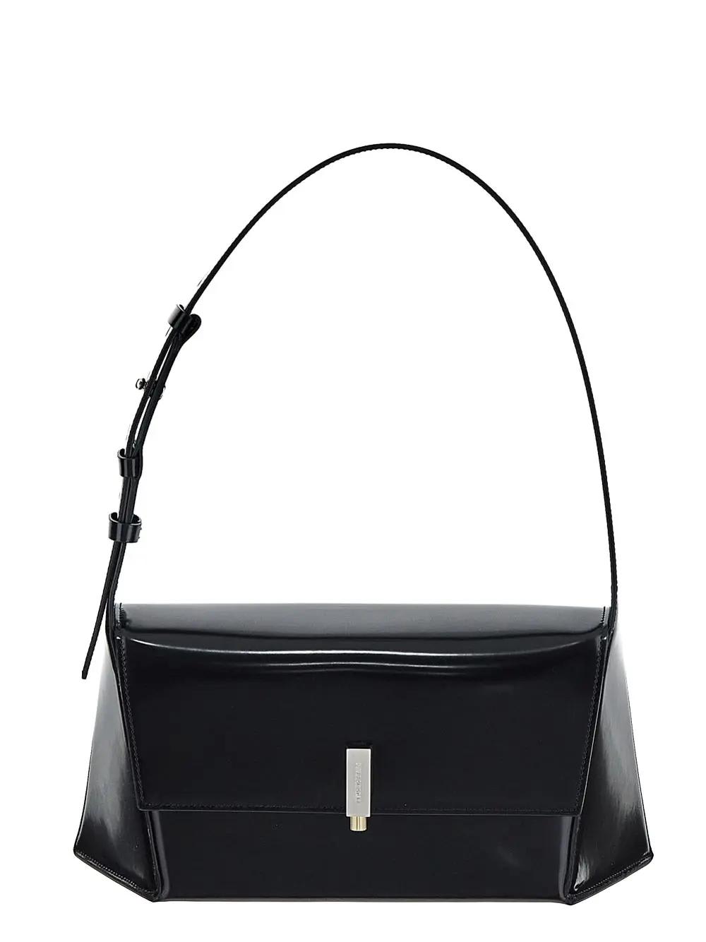 Shop Ferragamo Geometric Medium Shoulder Bag In Nero