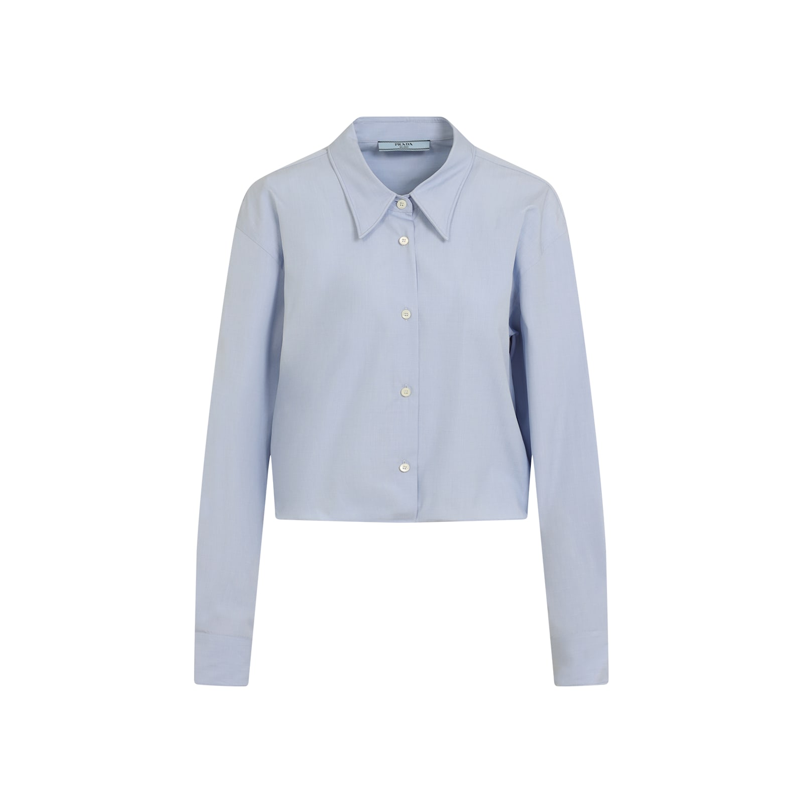 Prada Camicia In Popeline Azzurro Donna In Cielo