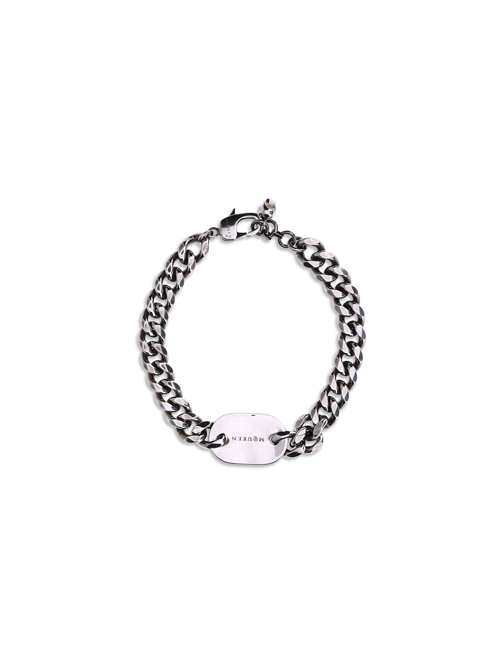 Alexander Mcqueen Men Skull Bracelet In Metallic