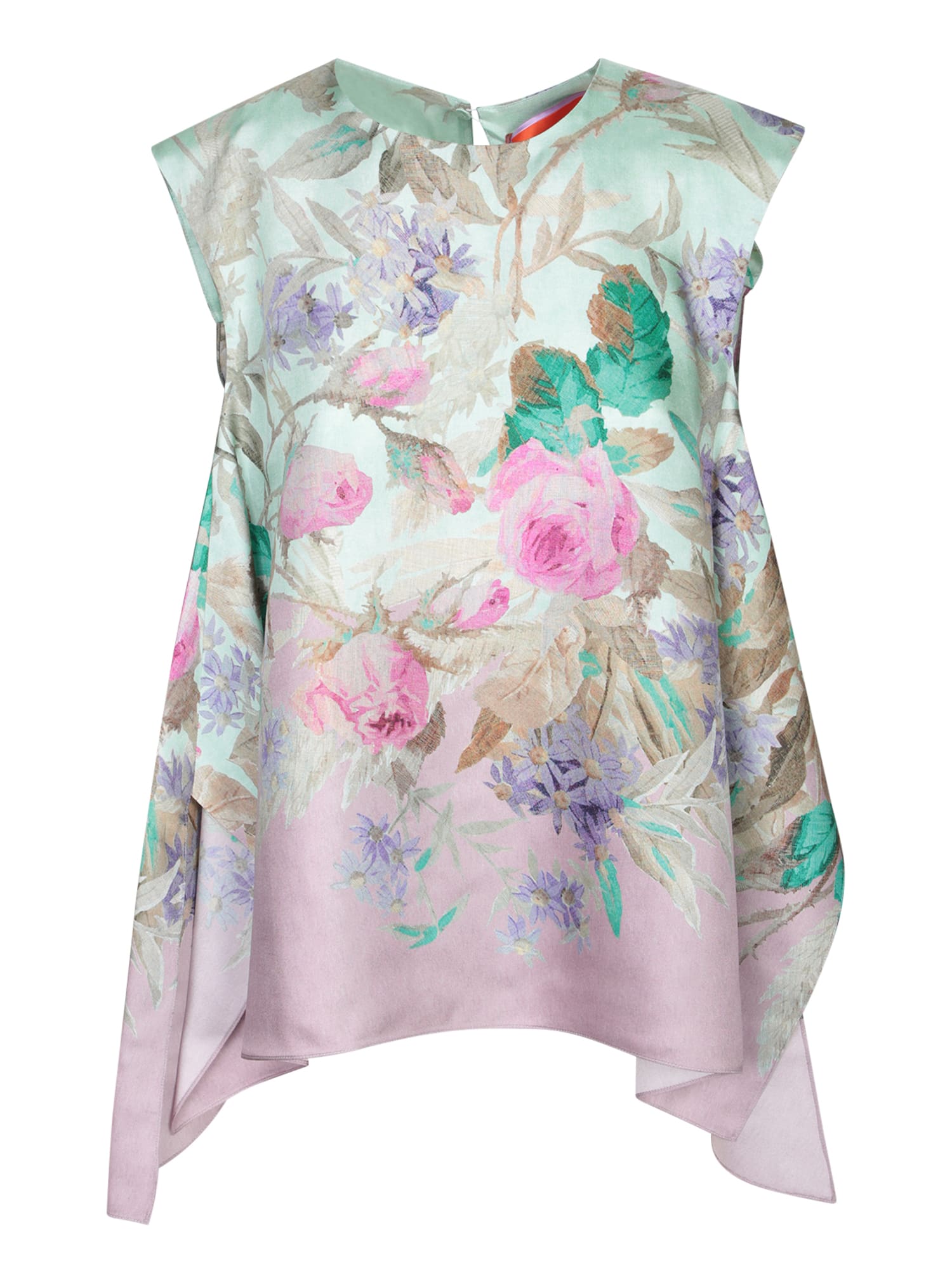 Shop La Doublej Pink Floral Silk Top