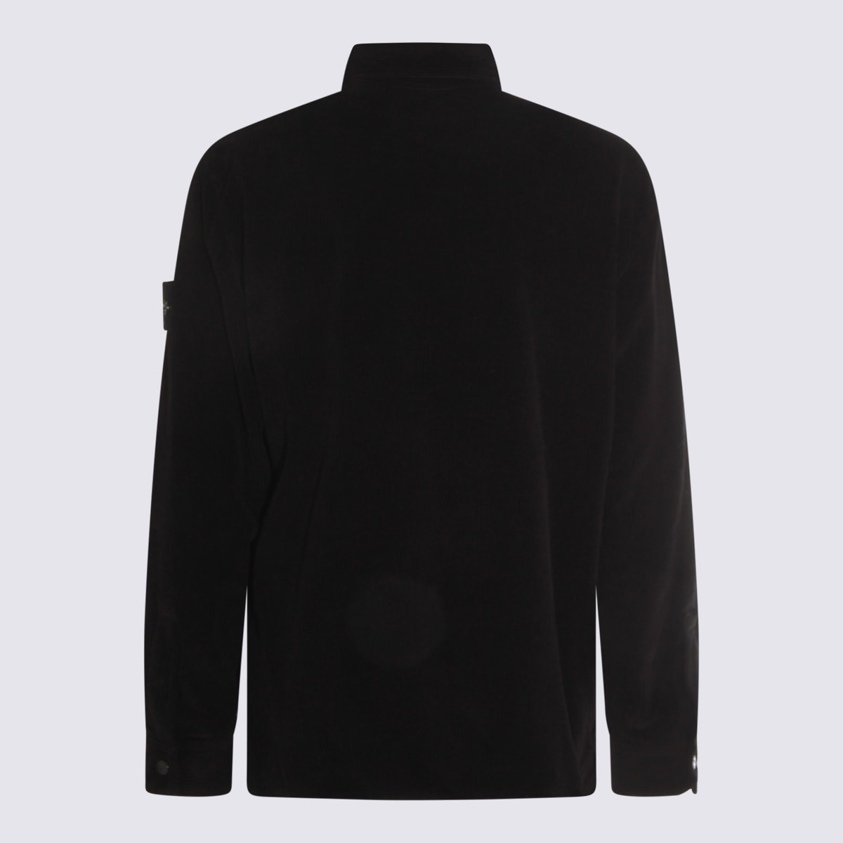 Stone Island Comfortable Overshirt With Pockets And Press Studs In Black
