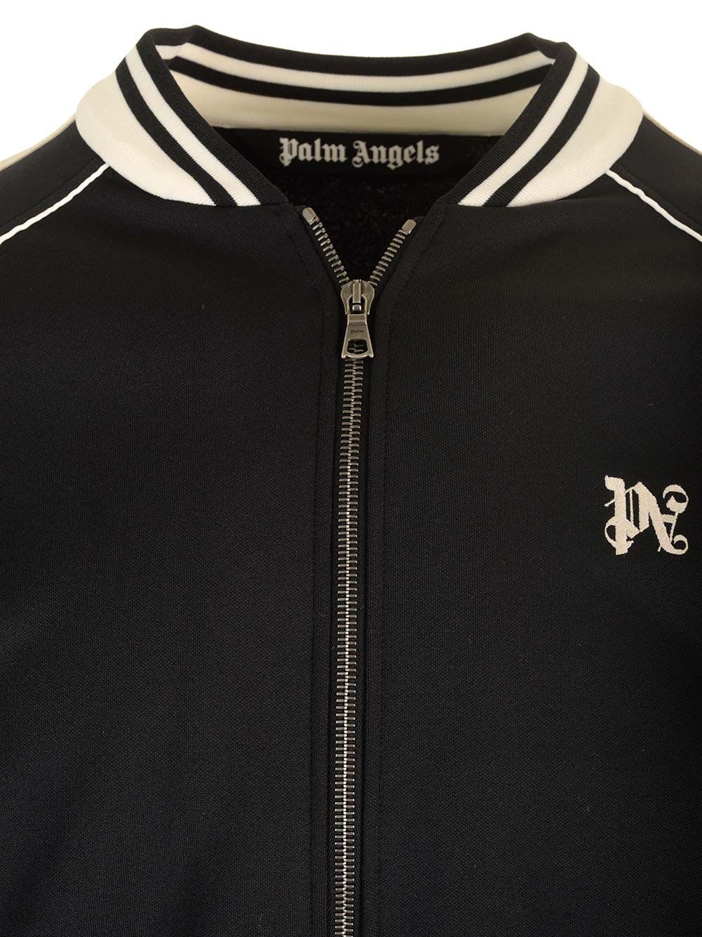 Shop Palm Angels Monogram Track Jacket In Black