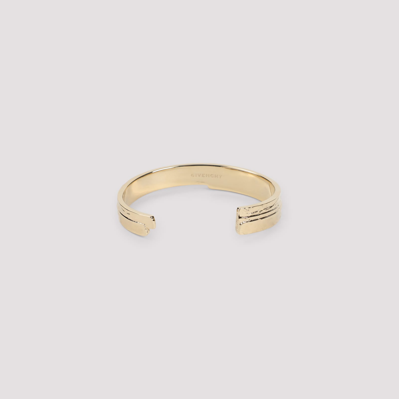 Givenchy Modern Open Cuff Bracelet Textured Finish In Gold
