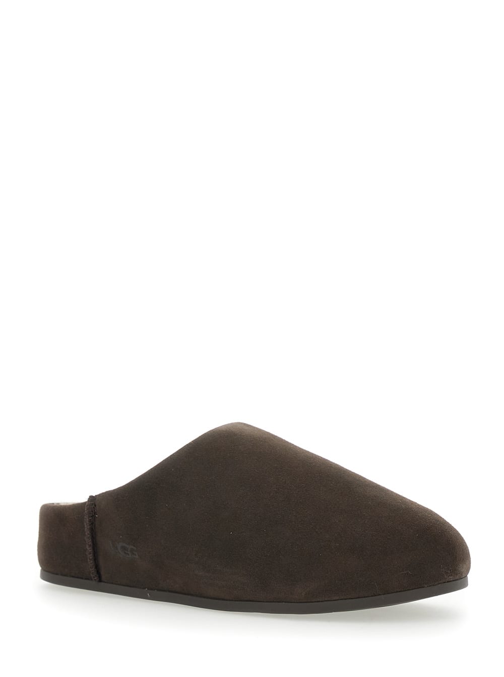 Ugg Elea Brown Mules With Logo Lettering On The Side And Shearling Lining In Suede Woman In Brown
