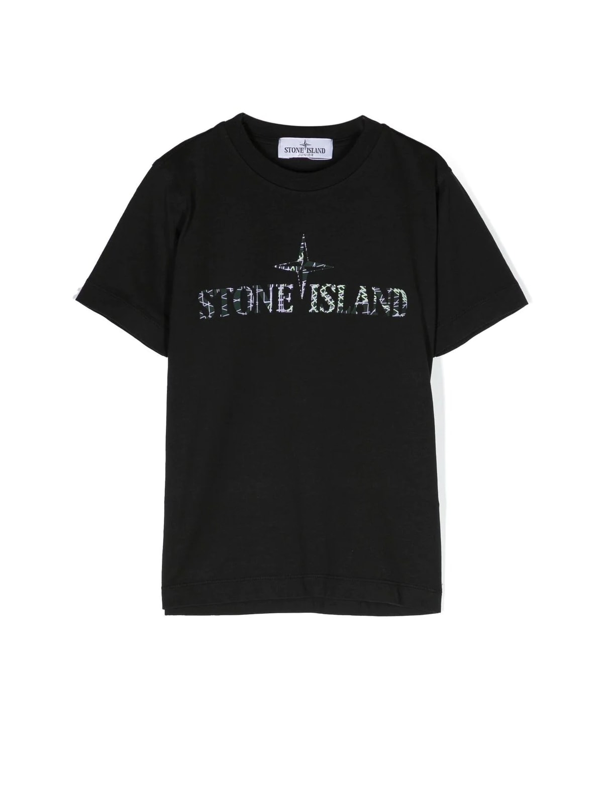Shop Stone Island Junior T-shirt In Black