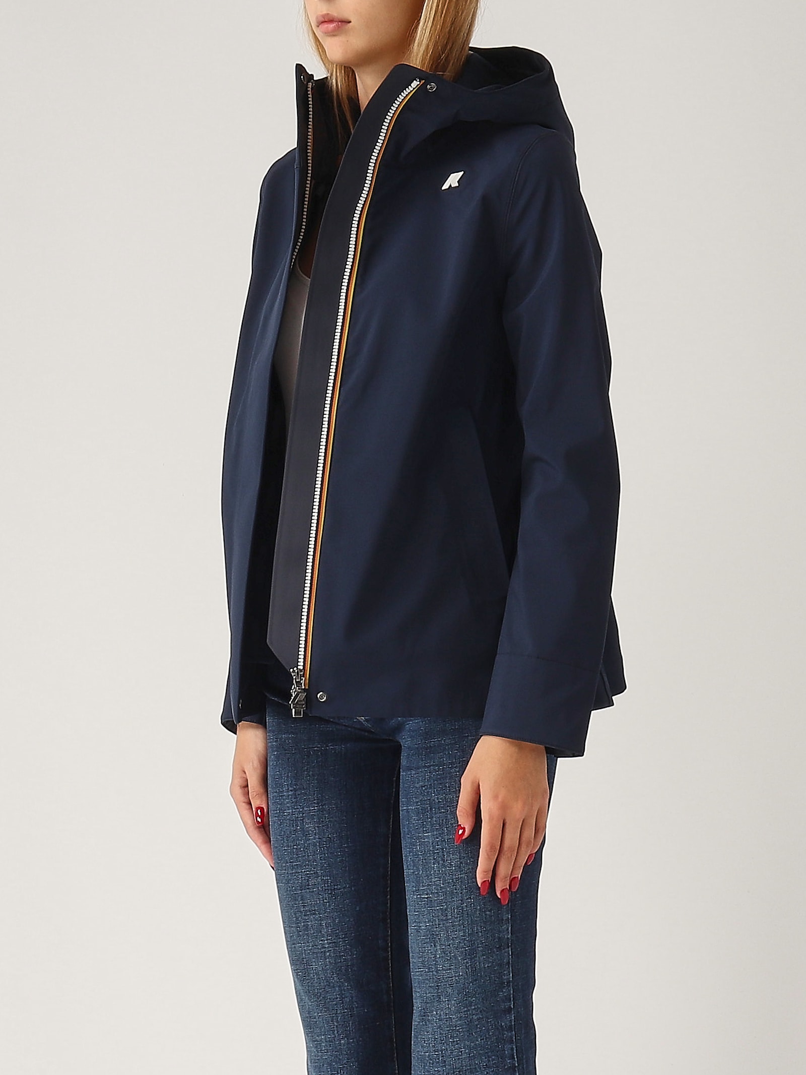 Shop K-way Madalina Bonded Jacket In Blu