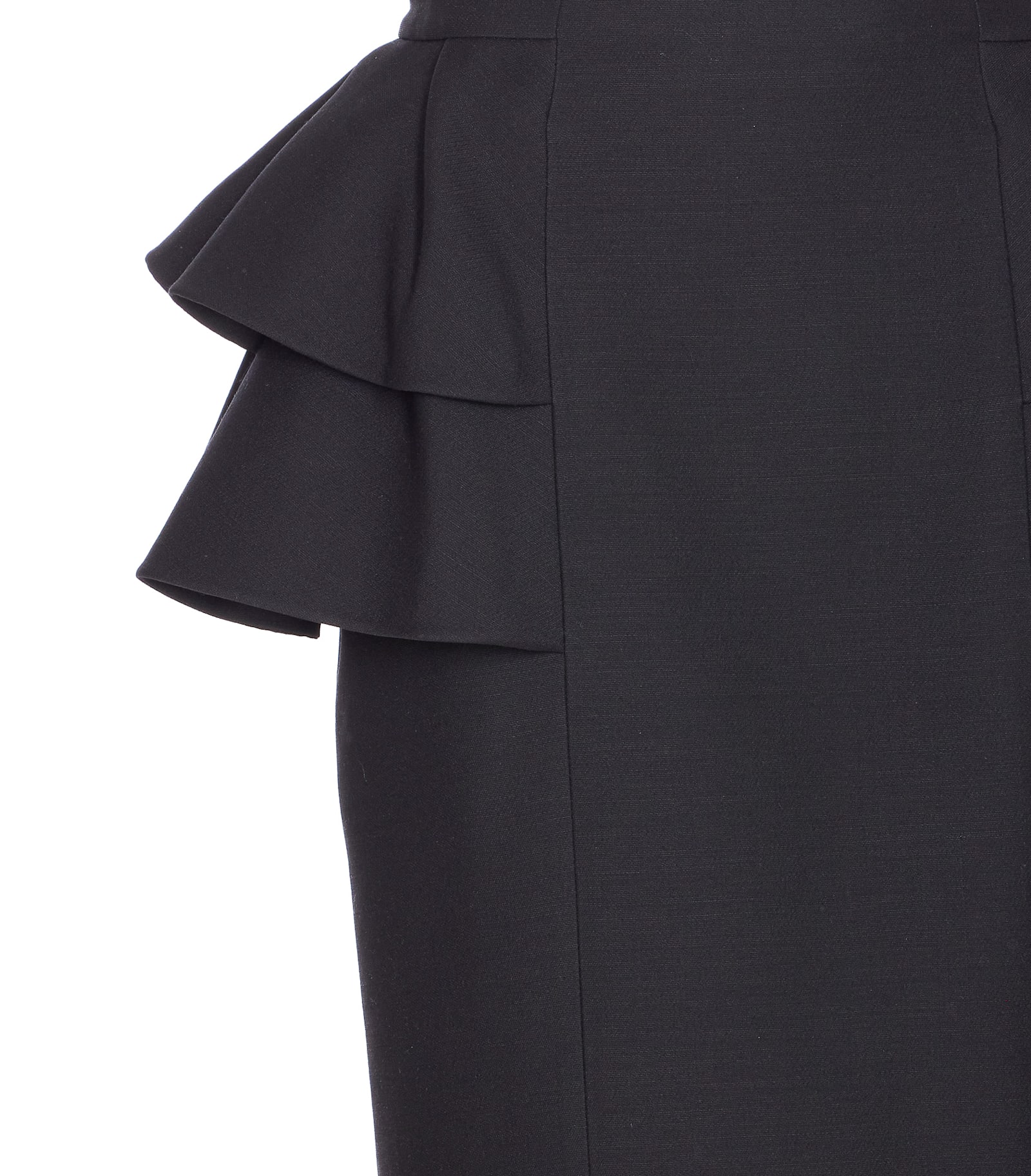 Valentino Couture Crepe High-waisted Skirt With Ruffle Detail