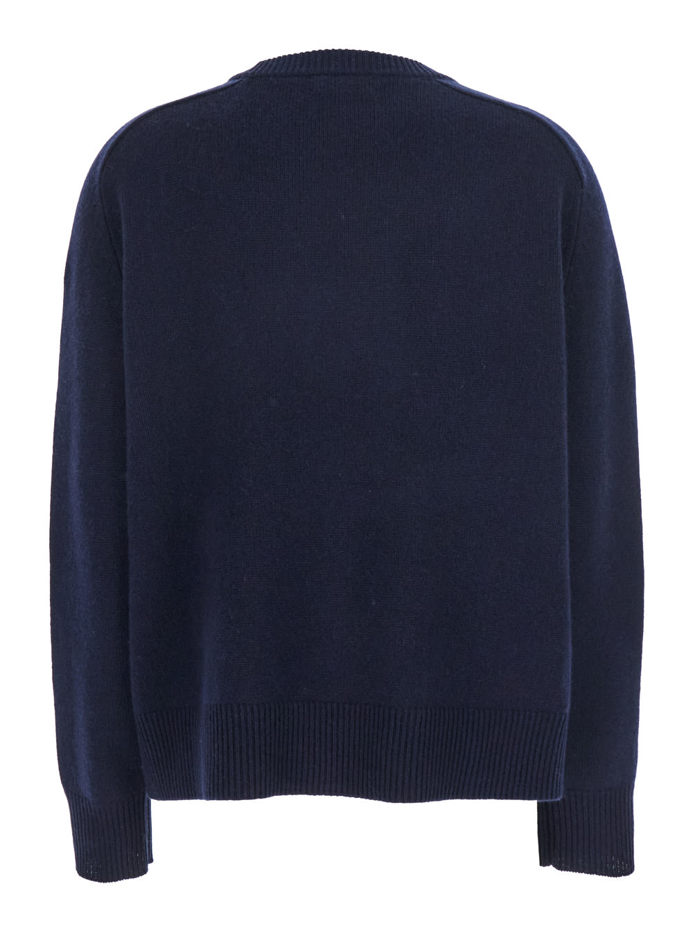 Goat Boyfriend Blue Crewneck Sweater With Dropped Shoulders In Cashmere Woman In Blue