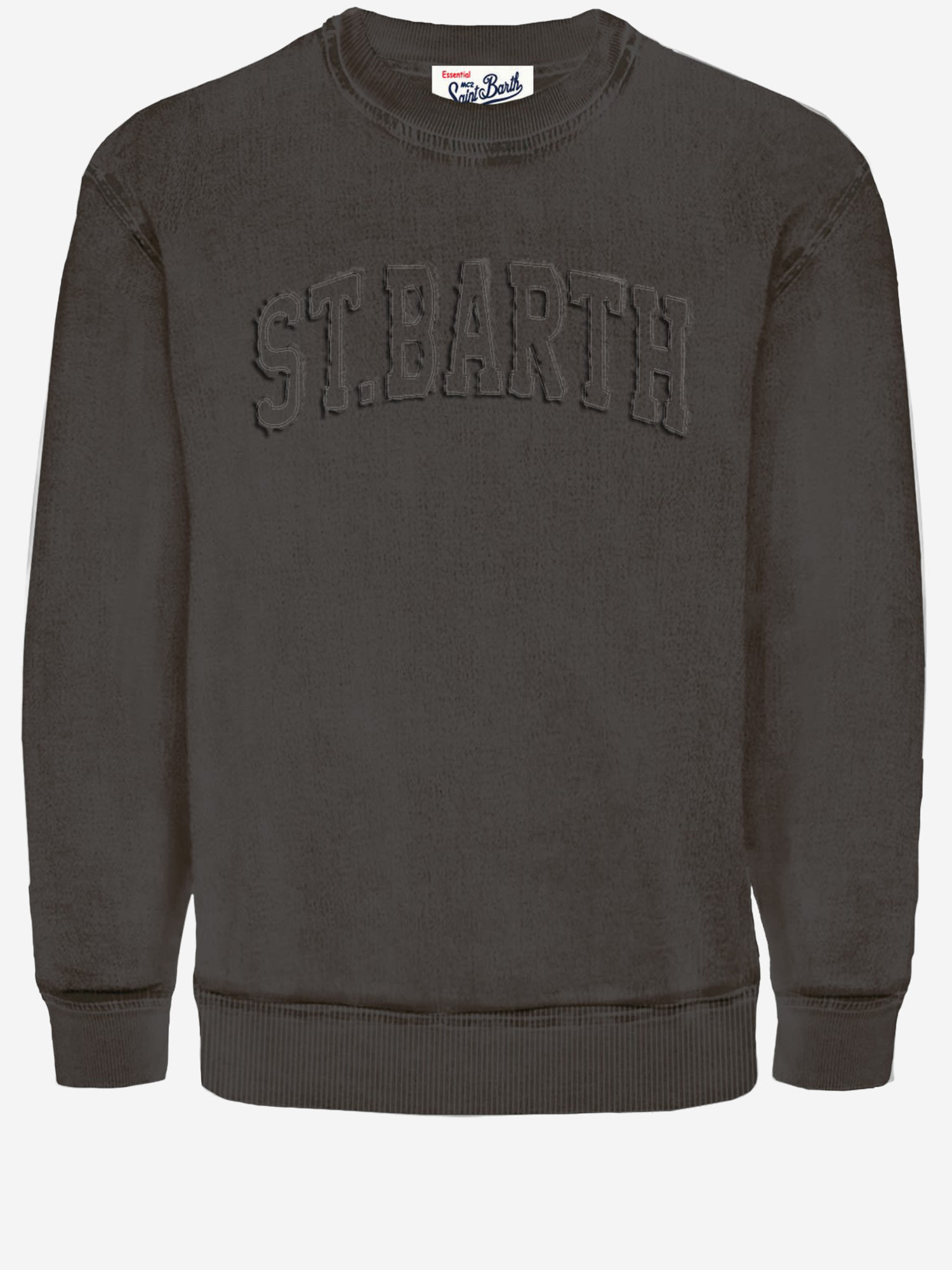 Mc2 Saint Barth Logo-embroidered Long-sleeved Sweatshirt In Black