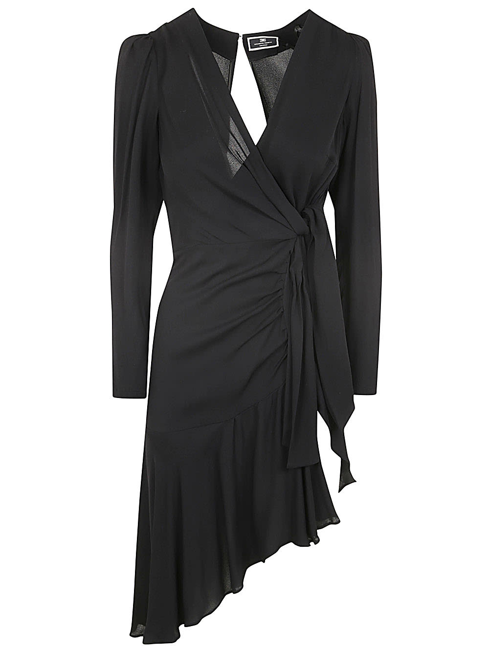 Shop Elisabetta Franchi Long Sleeves Dress In Black