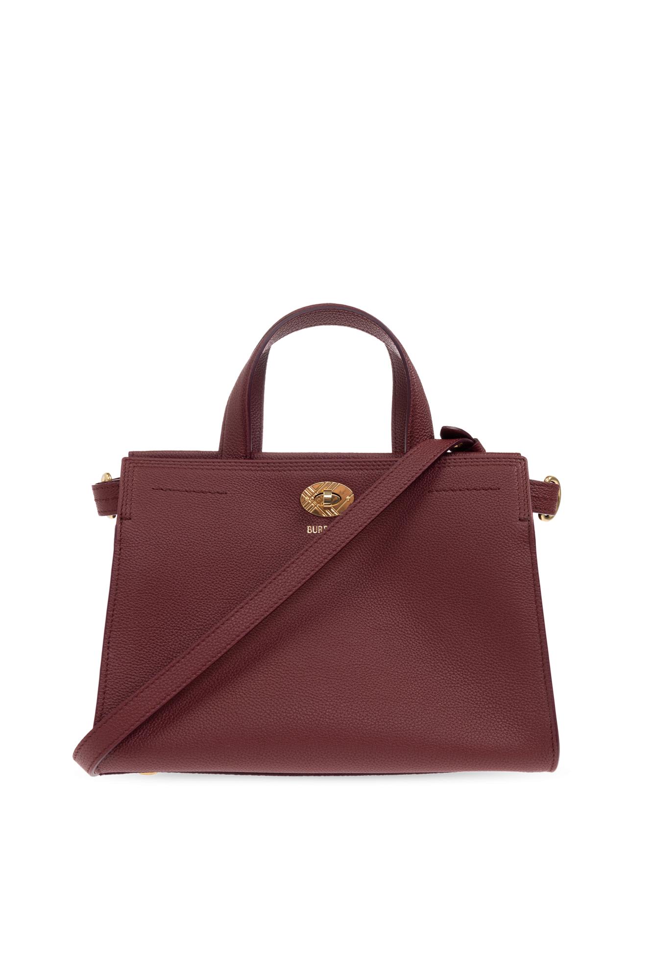 Burberry Womens Punnet Cotswolds Mini Leather Tote Bag In Red