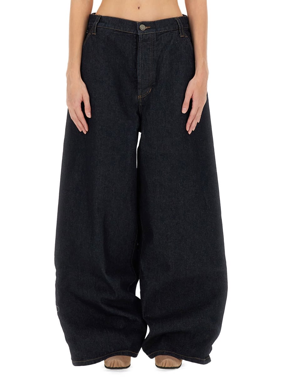 Uma Wang Denim "pod" Pants In Black