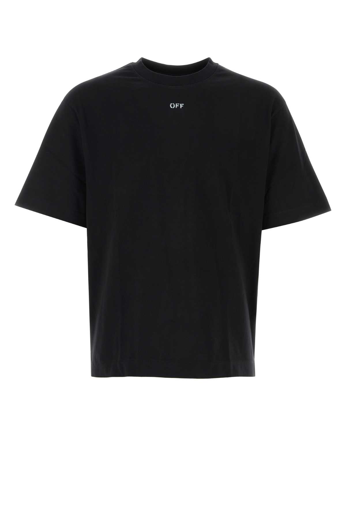 Shop Off-white Black Cotton Oversize T-shirt In 1001