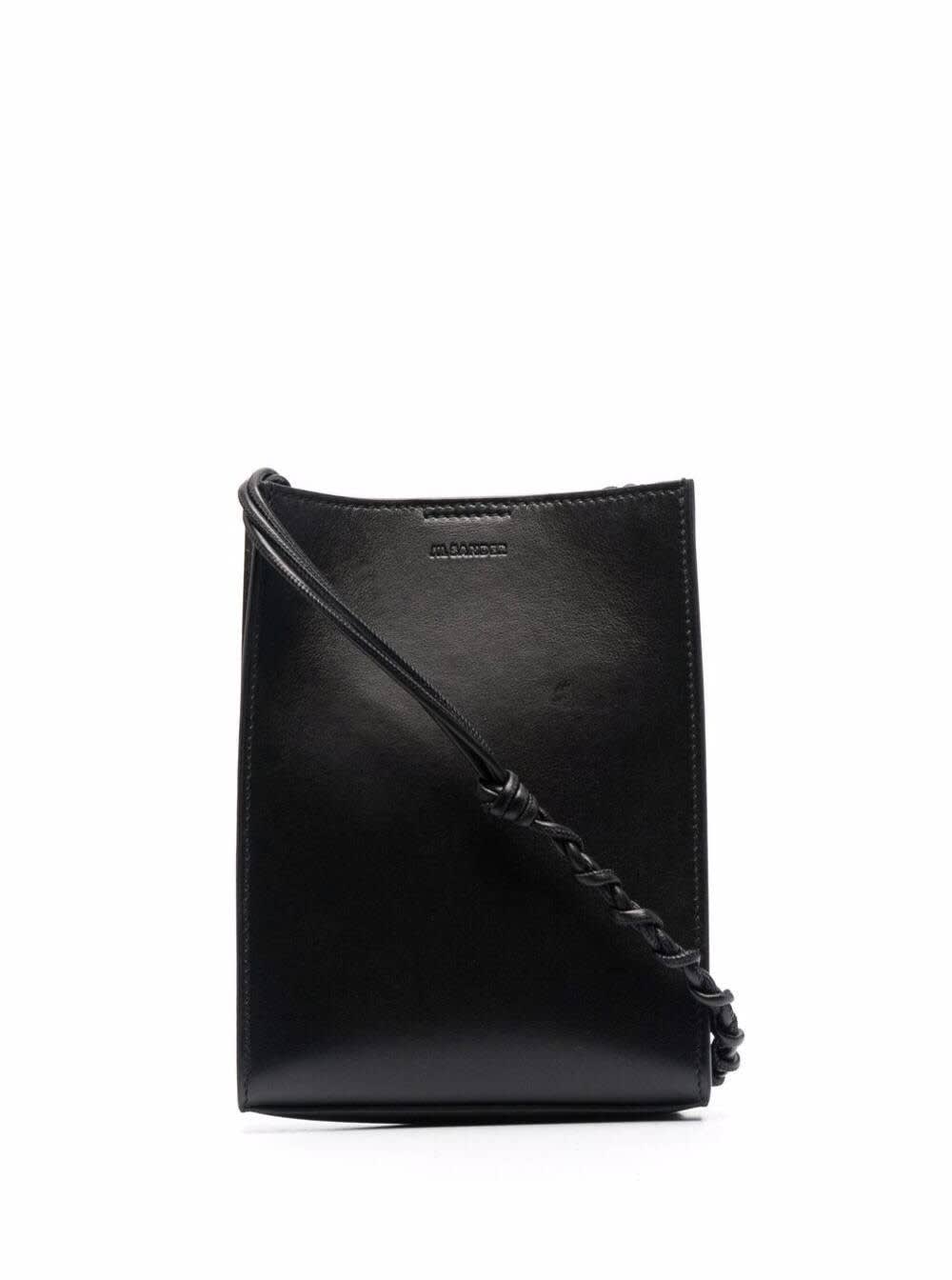 Jil Sander Tangle Small Black Crossbody Bag In Black Leather